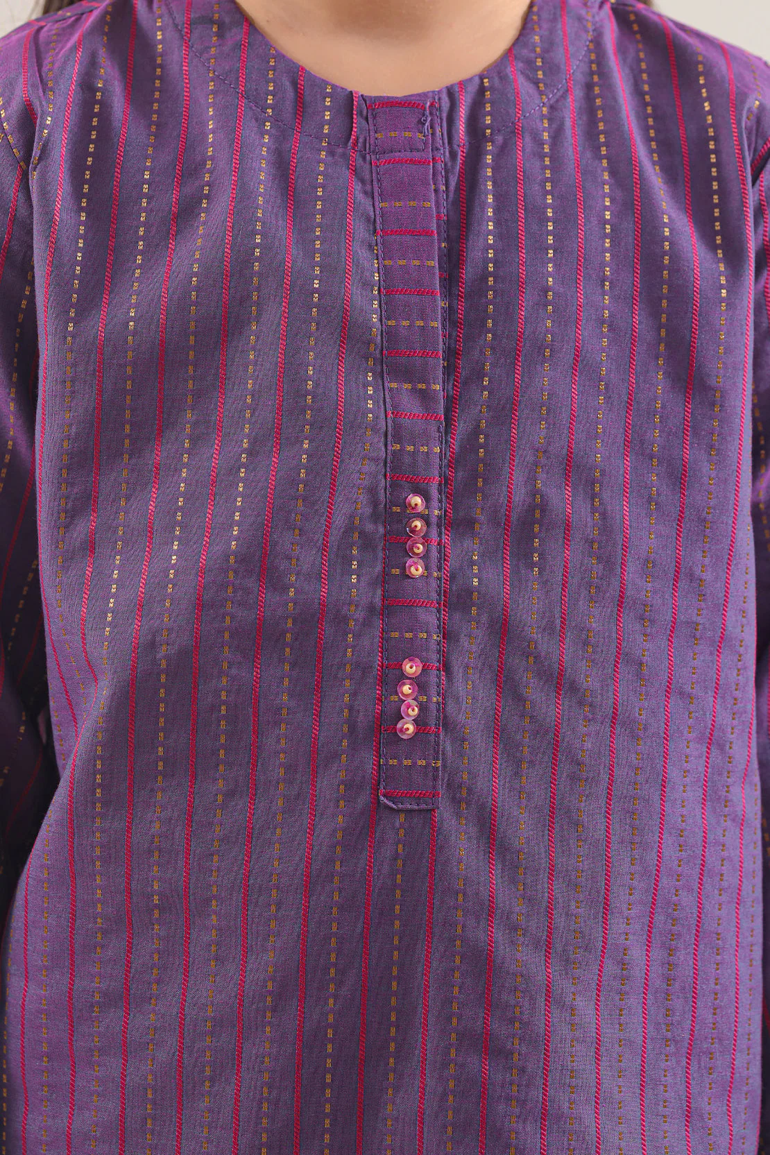 Stitched Cotton Jacquard Shirt/trouser For Kids - Image 4