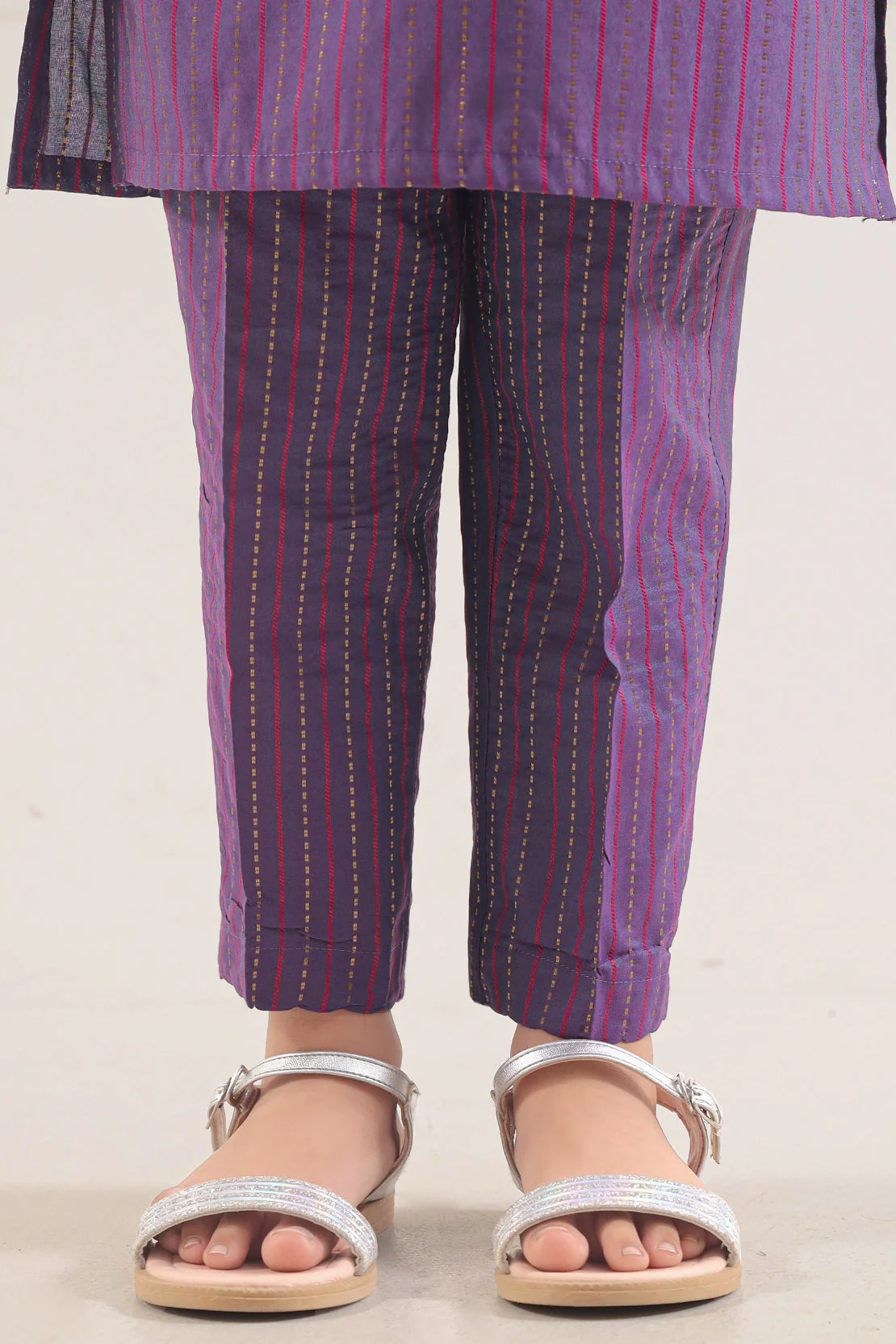 Stitched Cotton Jacquard Shirt/trouser For Kids - Image 5