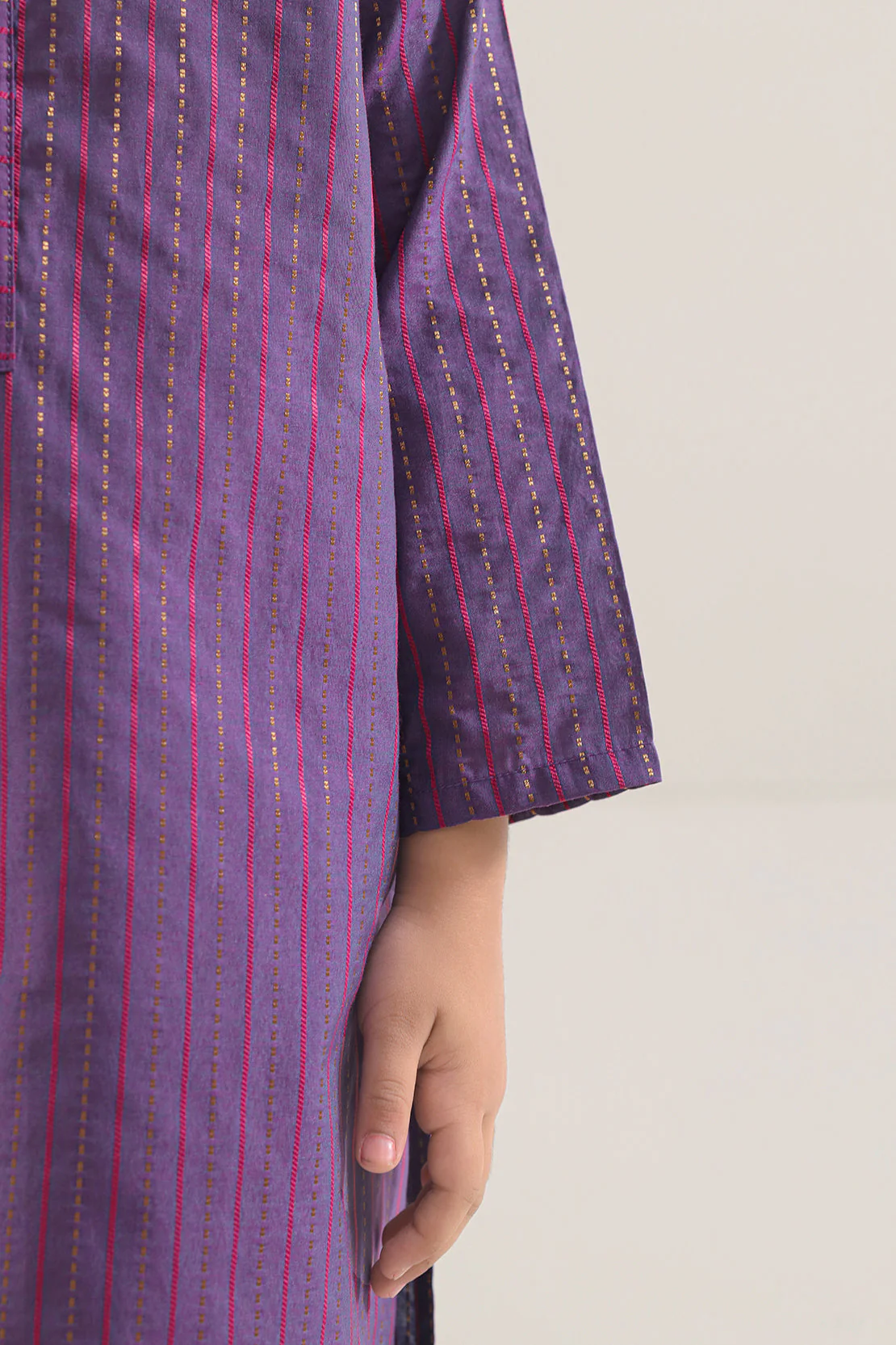 Stitched Cotton Jacquard Shirt/trouser For Kids - Image 6