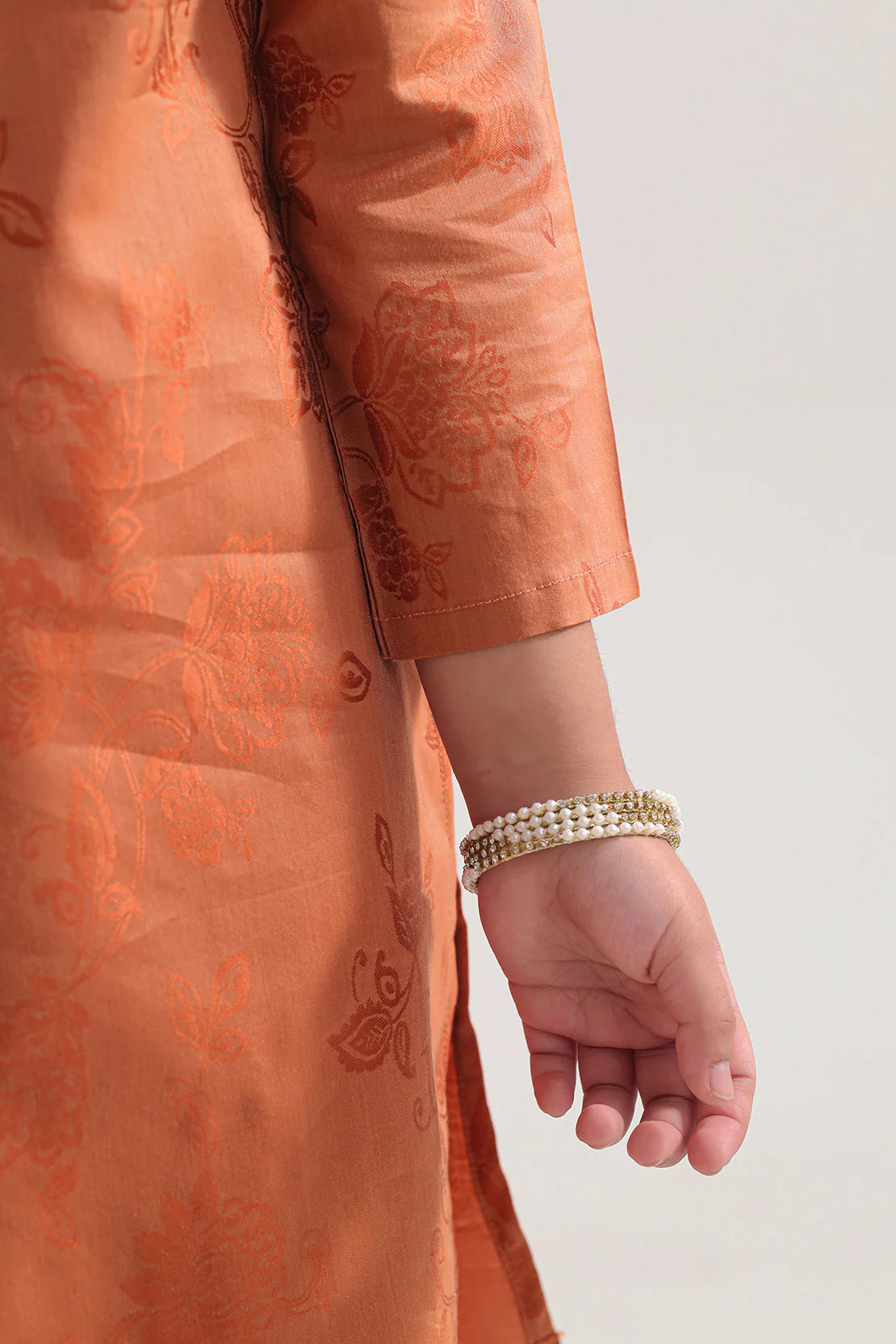 Stitched Cotton Jacquard Shirt/trouser For Kids - Image 4