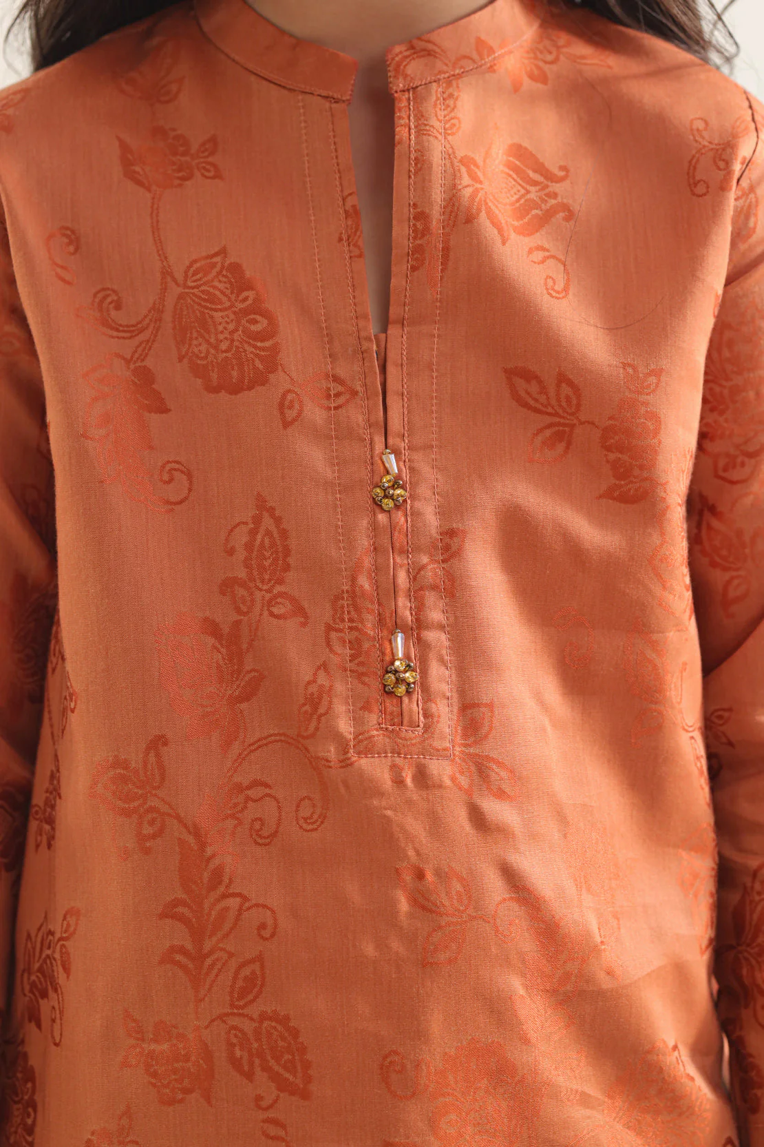 Stitched Cotton Jacquard Shirt/trouser For Kids - Image 5