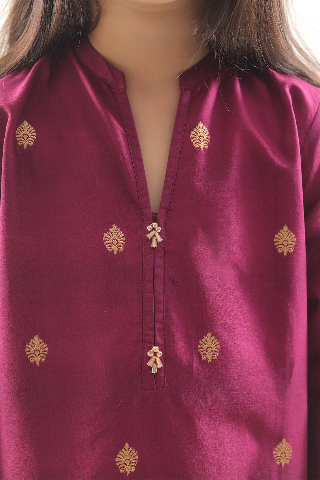 Stitched Cotton Jacquard Shirt/trouser For Kids - Image 4