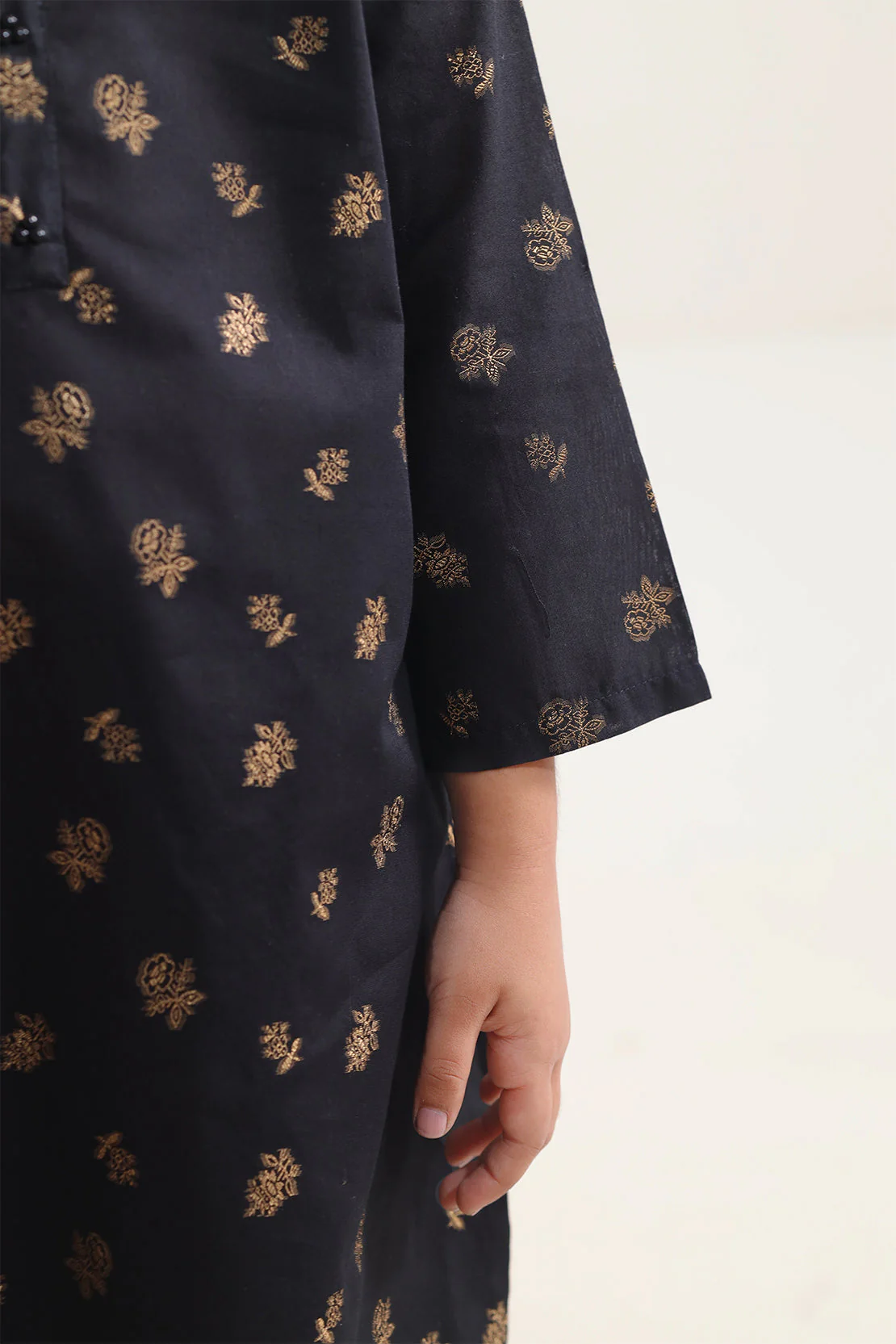 Stitched Cotton Jacquard Shirt/trouser For Kids - Image 5
