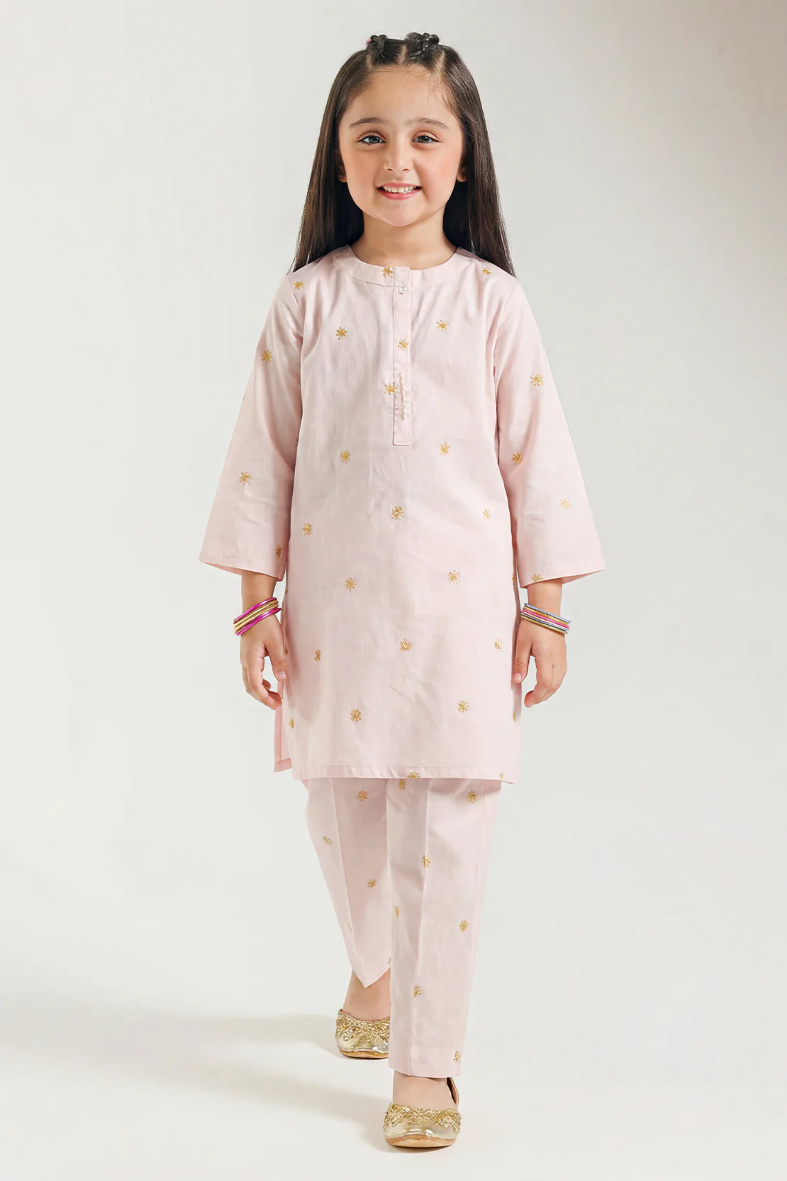 Cotton Jacquard Stitched Shirt/trouser For Kids