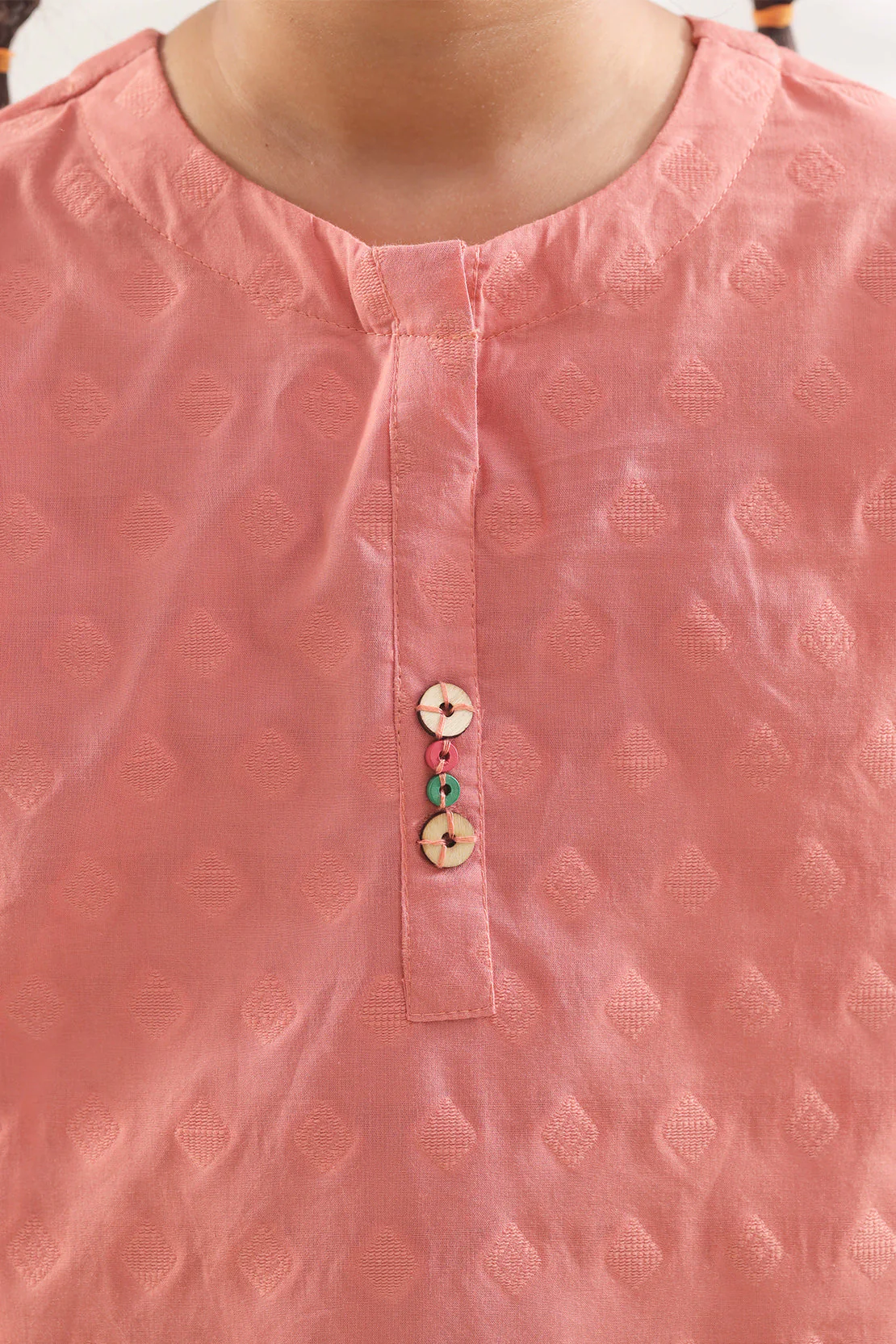 Stitched Cotton Jacquard Shirt/trouser For Kids - Image 3