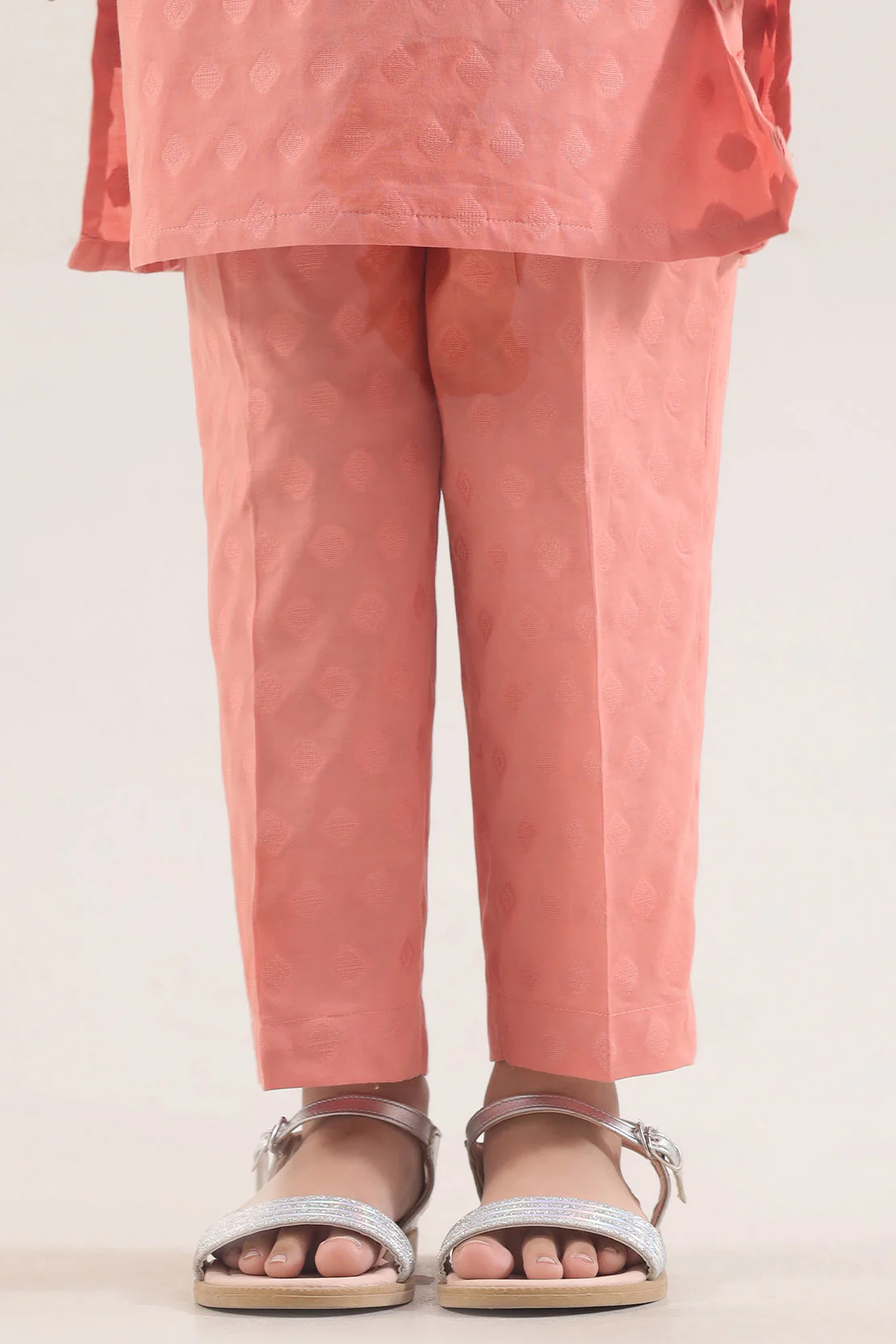 Stitched Cotton Jacquard Shirt/trouser For Kids - Image 5