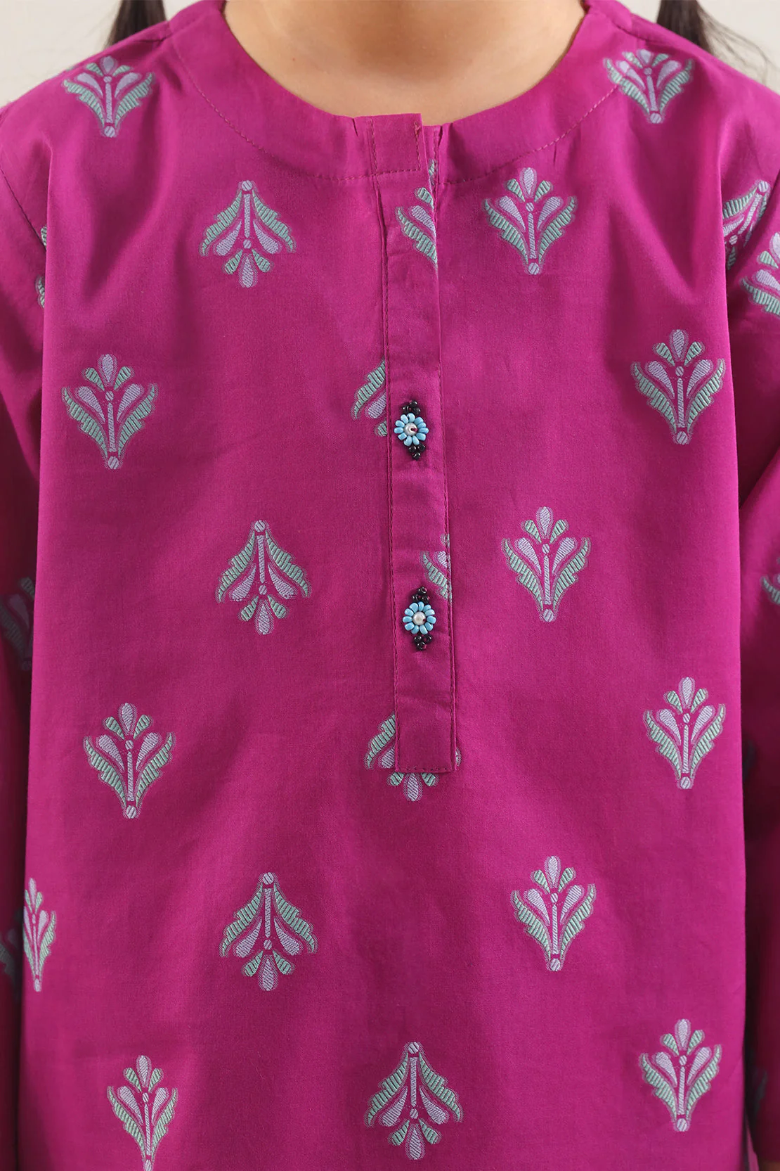 Stitched Cotton Jacquard 2 Piece (Shirt/trouser) For Kids - Image 4