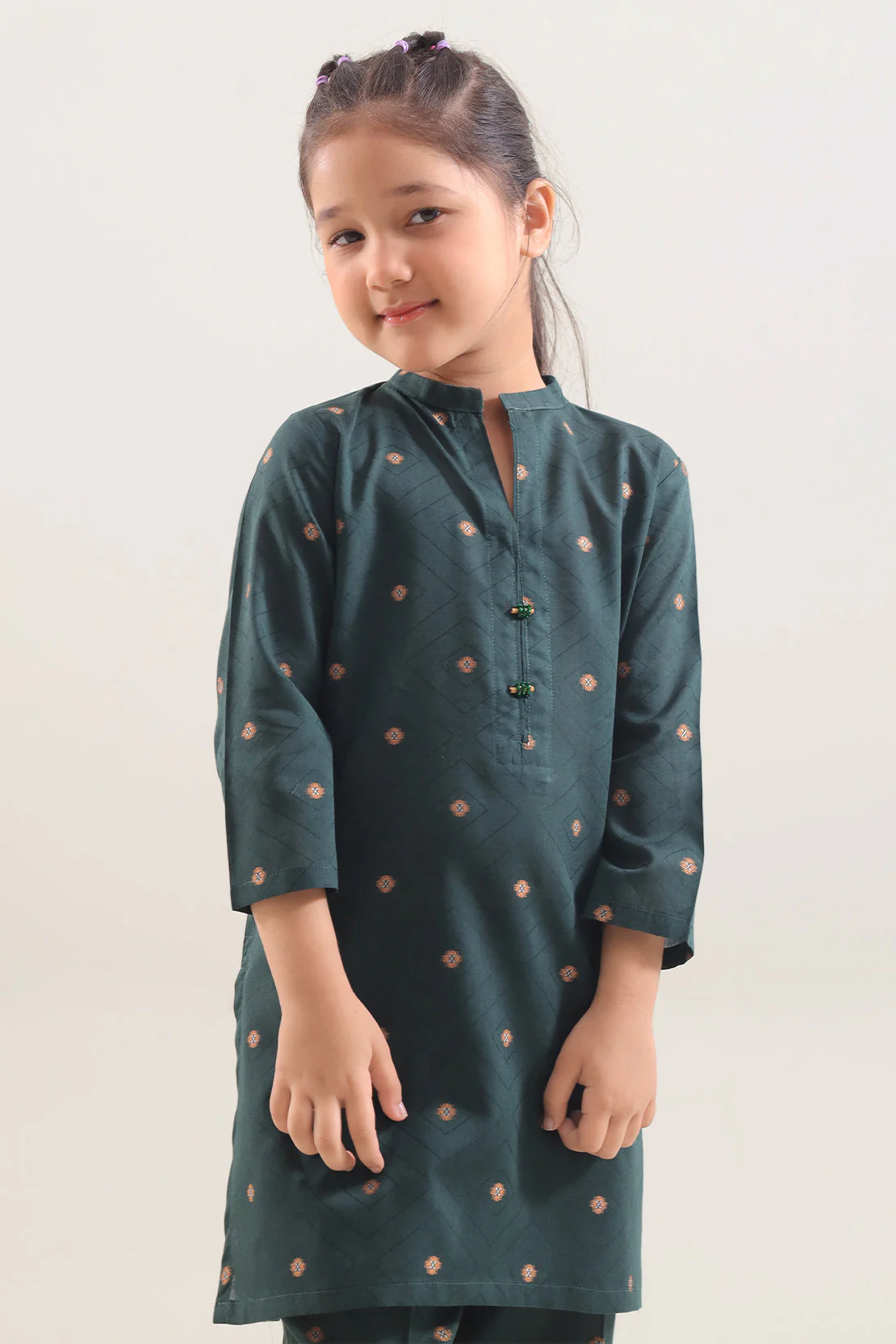 Stitched Cotton Jacquard Shirt/trouser For Kids - Image 3