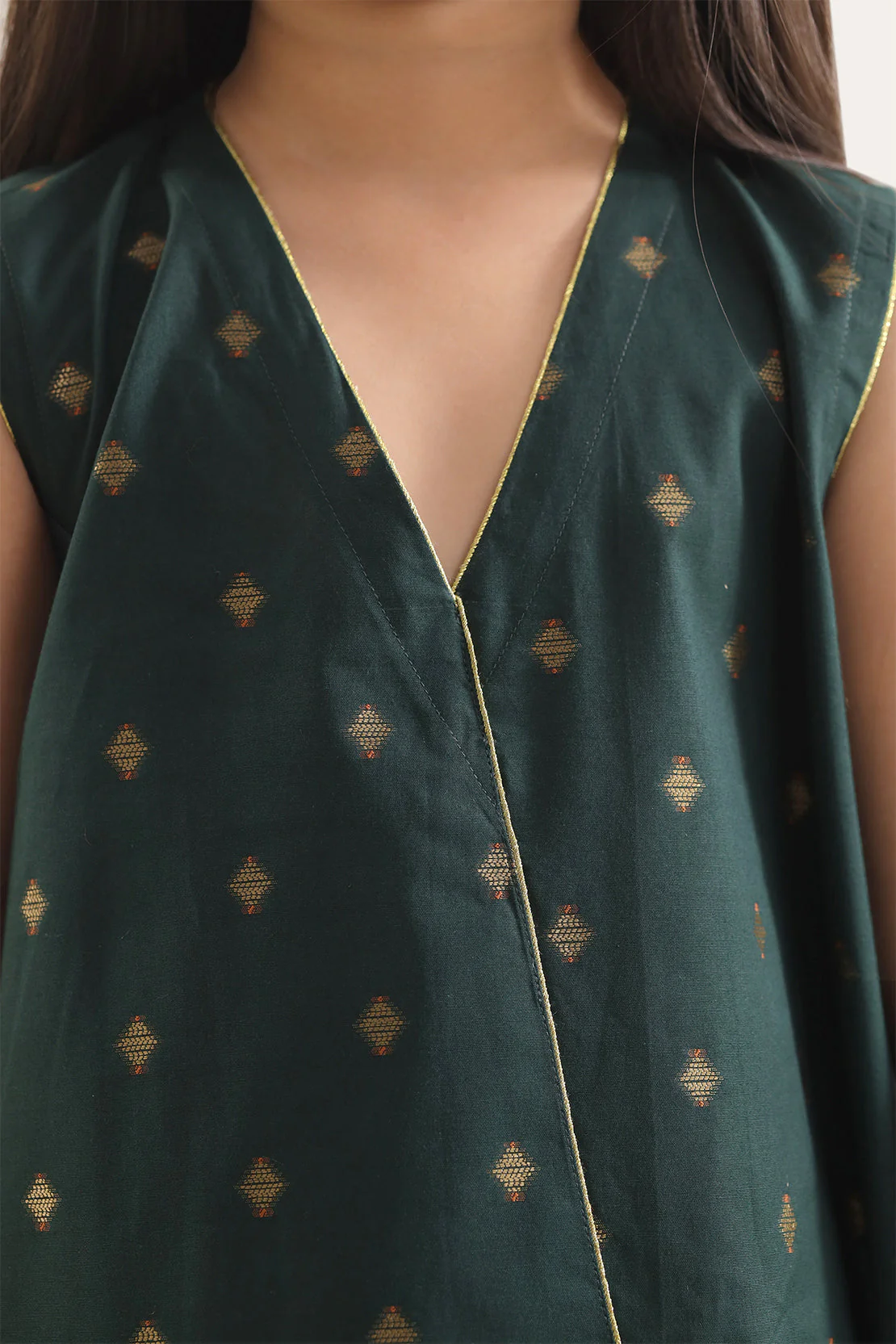 Stitched Cotton Jacquard Shirt/trouser For Kids - Image 4