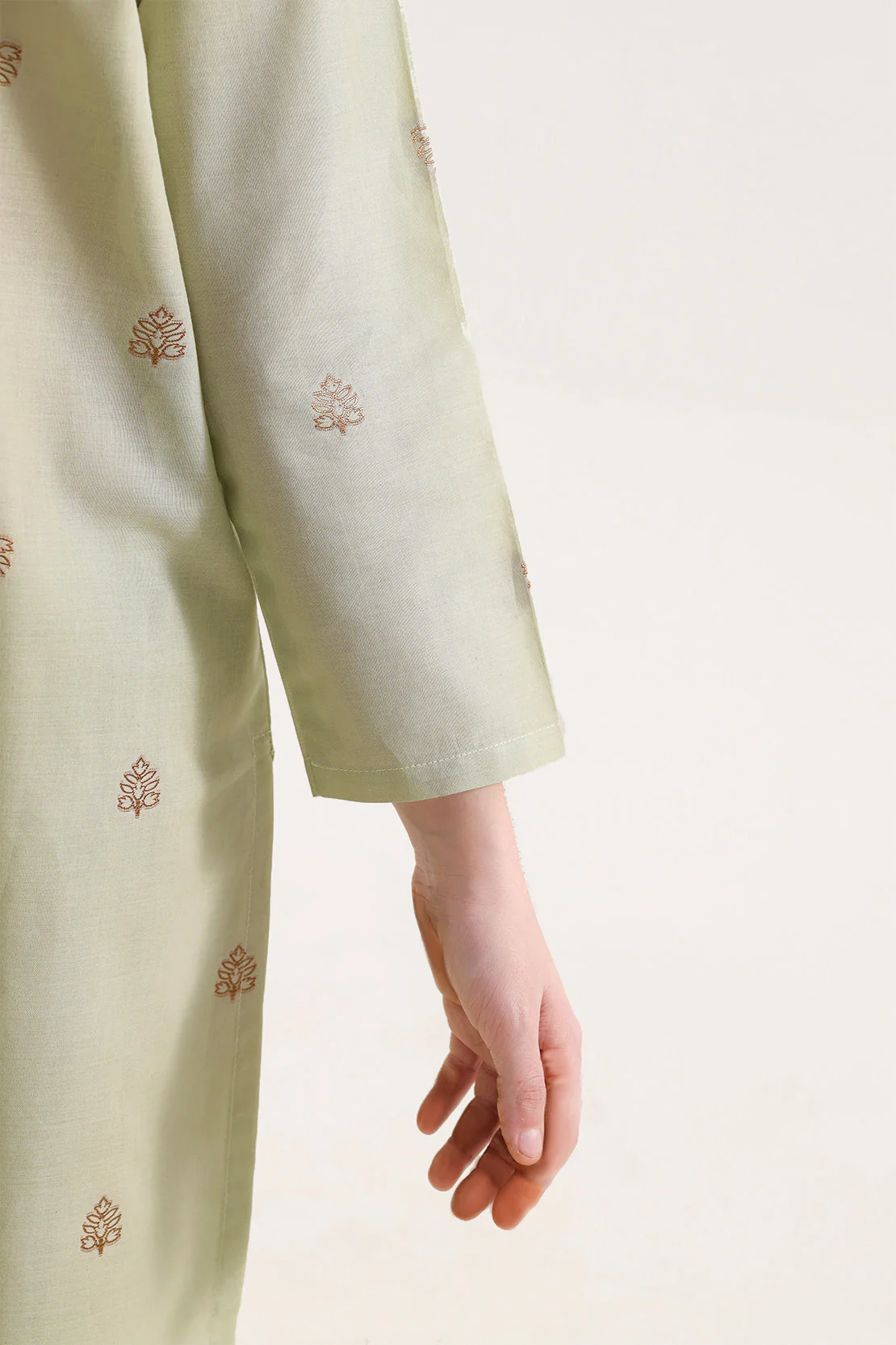 Stitched Cotton Jacquard Shirt/trouser For Kids - Image 5