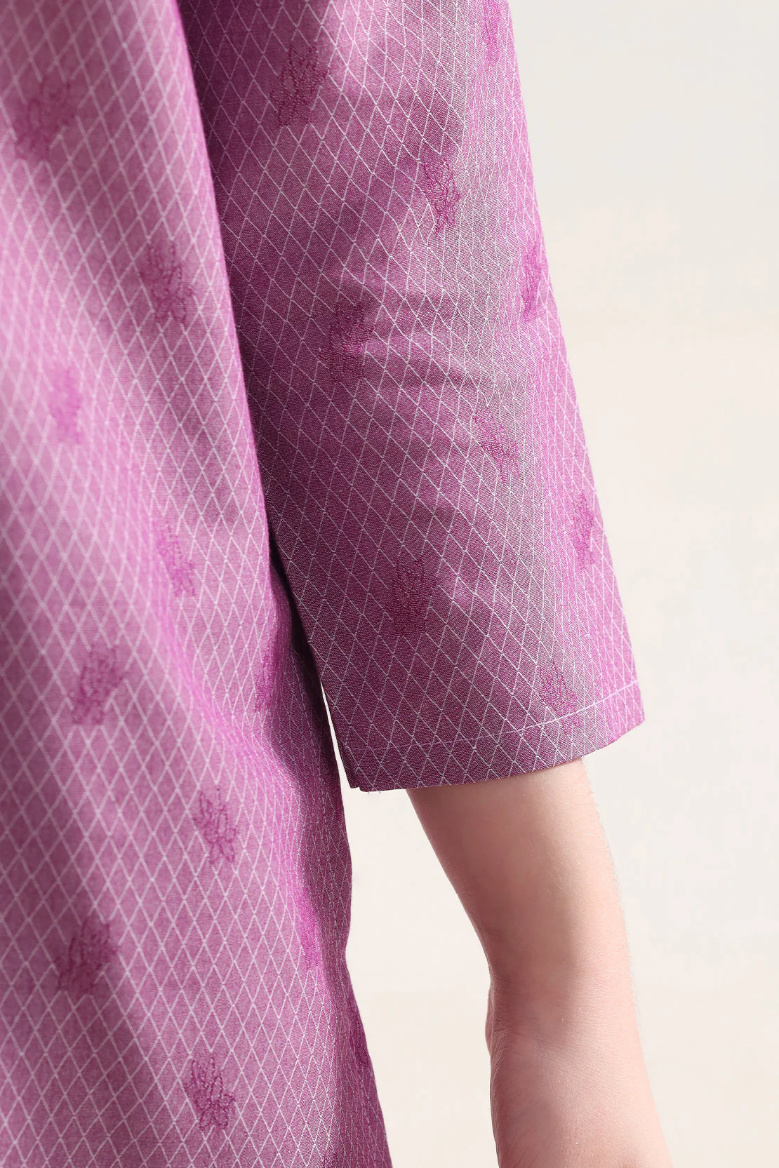 Stitched Cotton Jacquard Shirt/trouser For Kids - Image 4