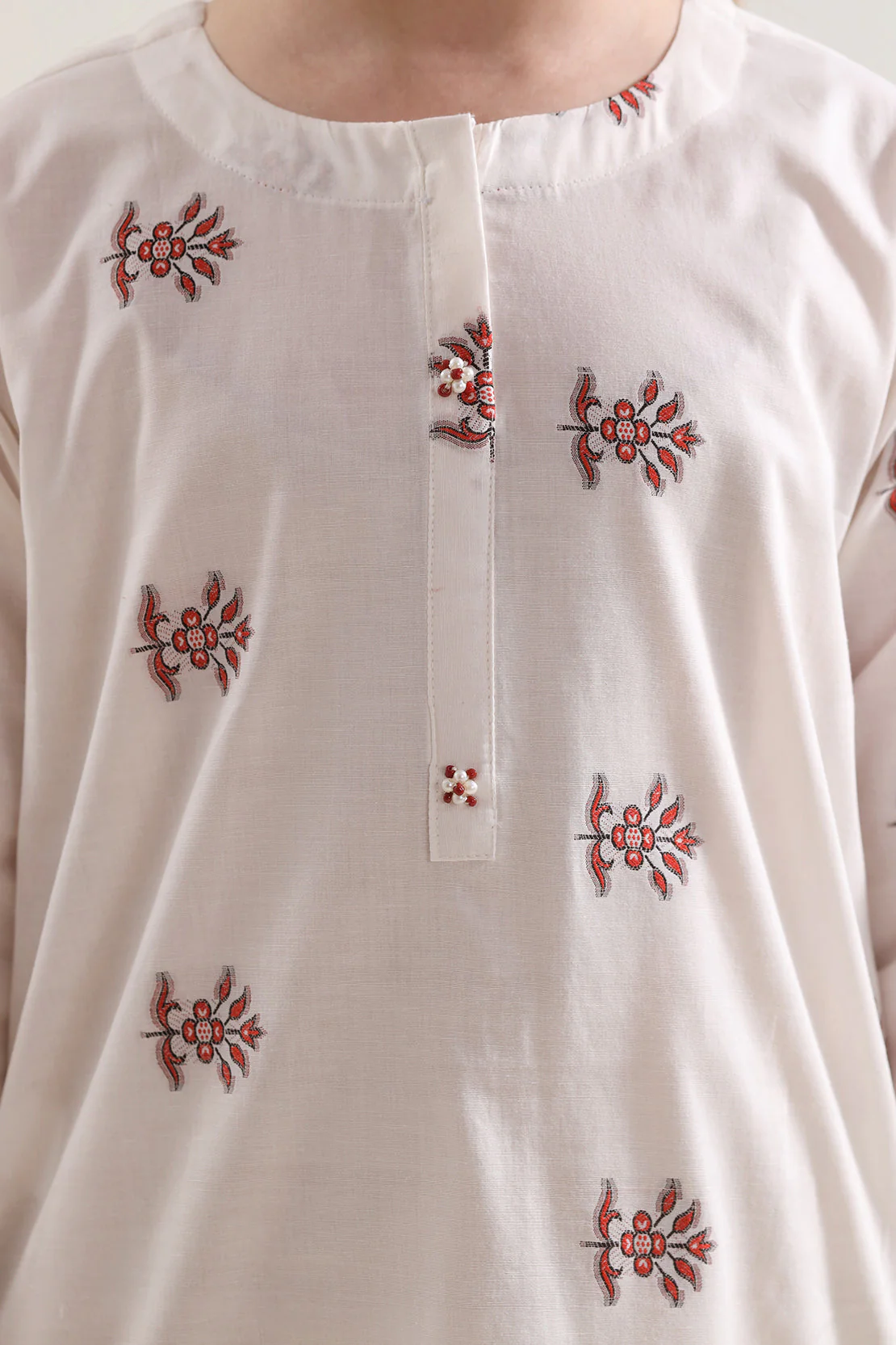 Stitched Cotton Jacquard Shirt/trouser For Kids - Image 3