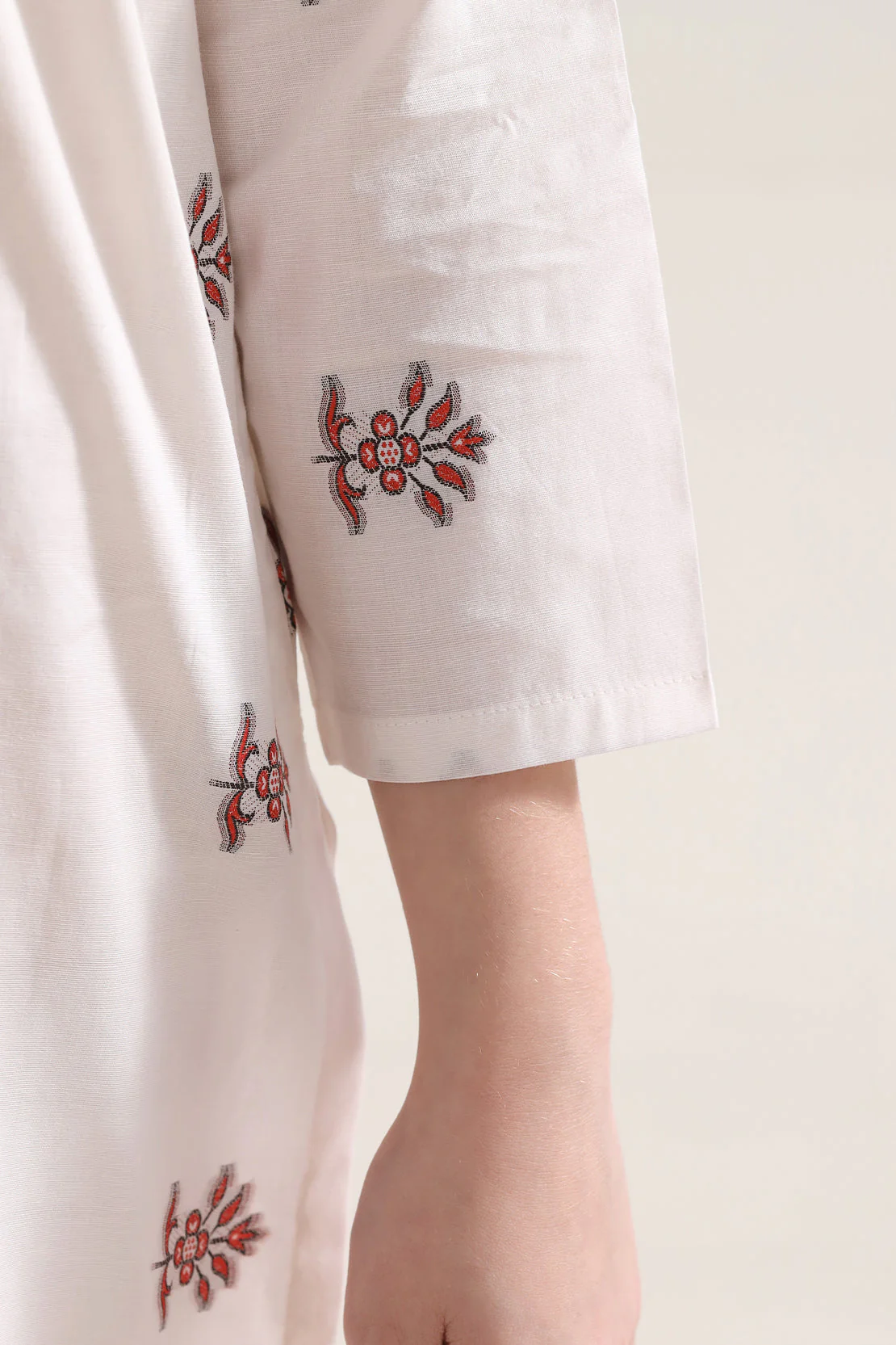 Stitched Cotton Jacquard Shirt/trouser For Kids - Image 4