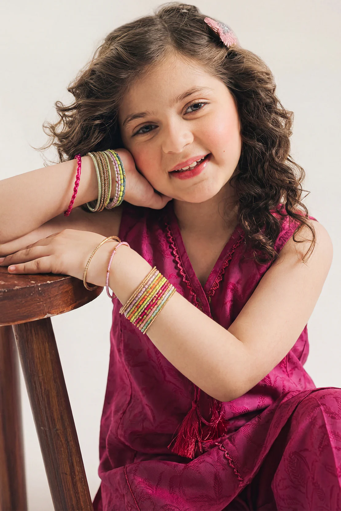 Stitched Cotton Jacquard Shirt/trouser For Kids