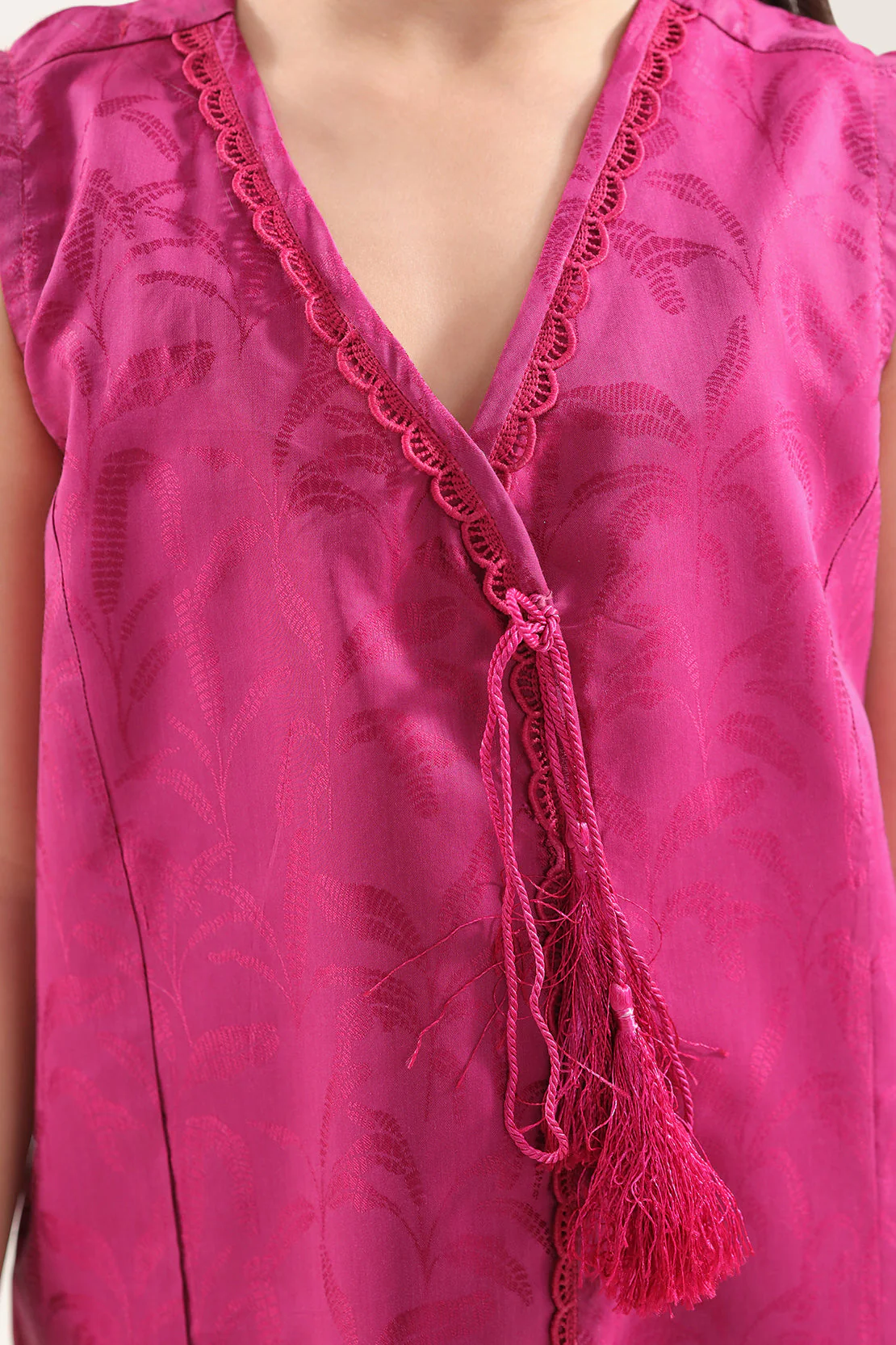 Stitched Cotton Jacquard Shirt/trouser For Kids - Image 3