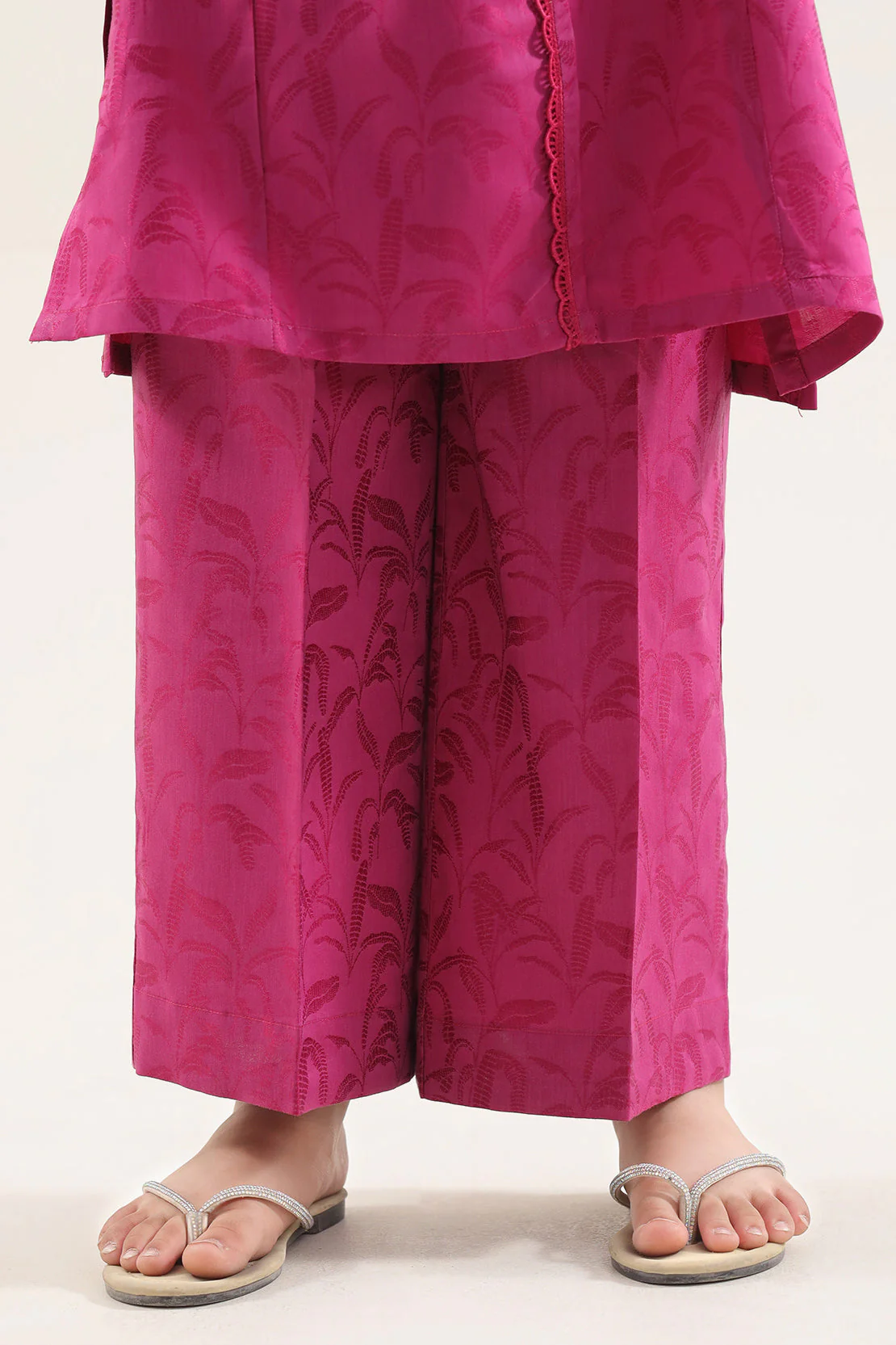 Stitched Cotton Jacquard Shirt/trouser For Kids - Image 4