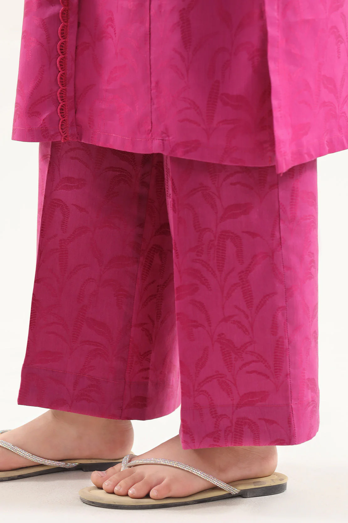 Stitched Cotton Jacquard Shirt/trouser For Kids - Image 5