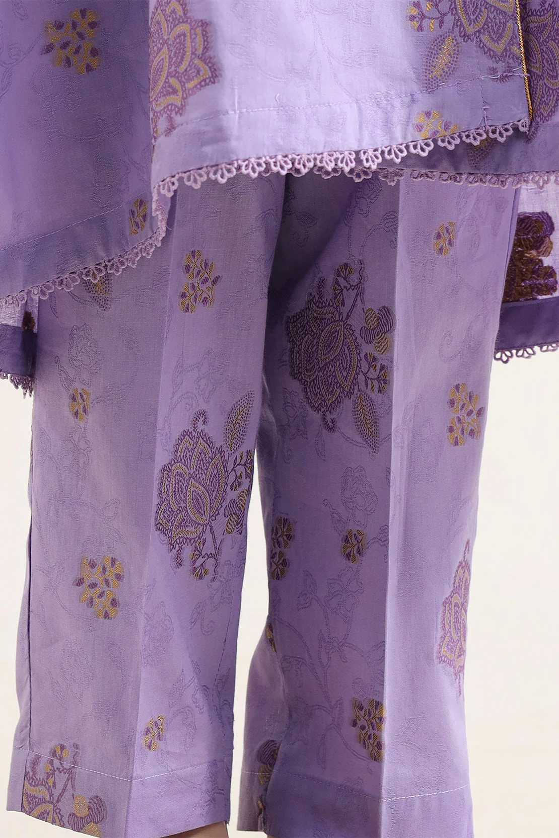 Stitched Cotton Jacquard Shirt/trouser For Kids - Image 6
