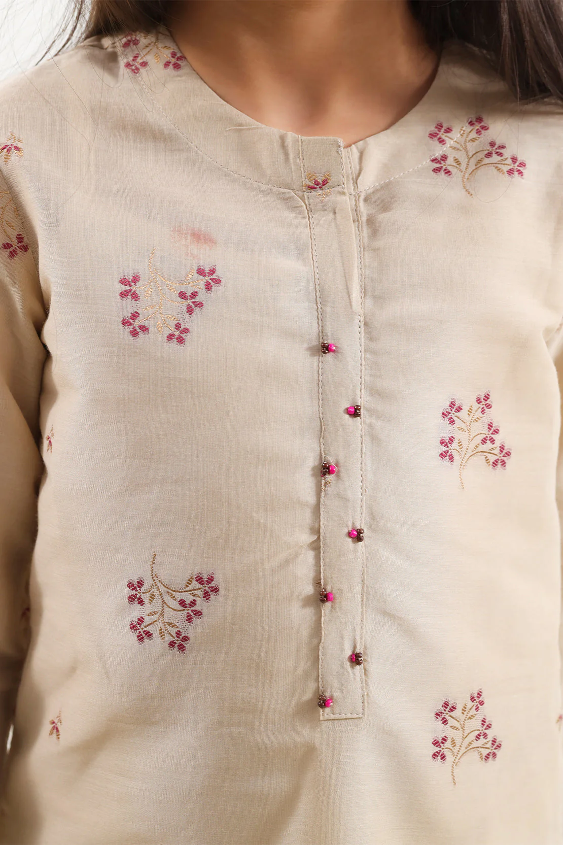 Stitched Cotton Jacquard Shirt/trouser For Kids - Image 3