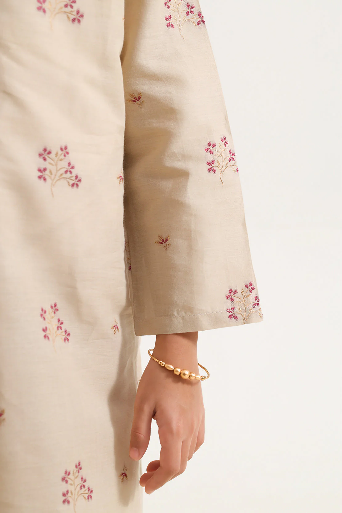 Stitched Cotton Jacquard Shirt/trouser For Kids - Image 4