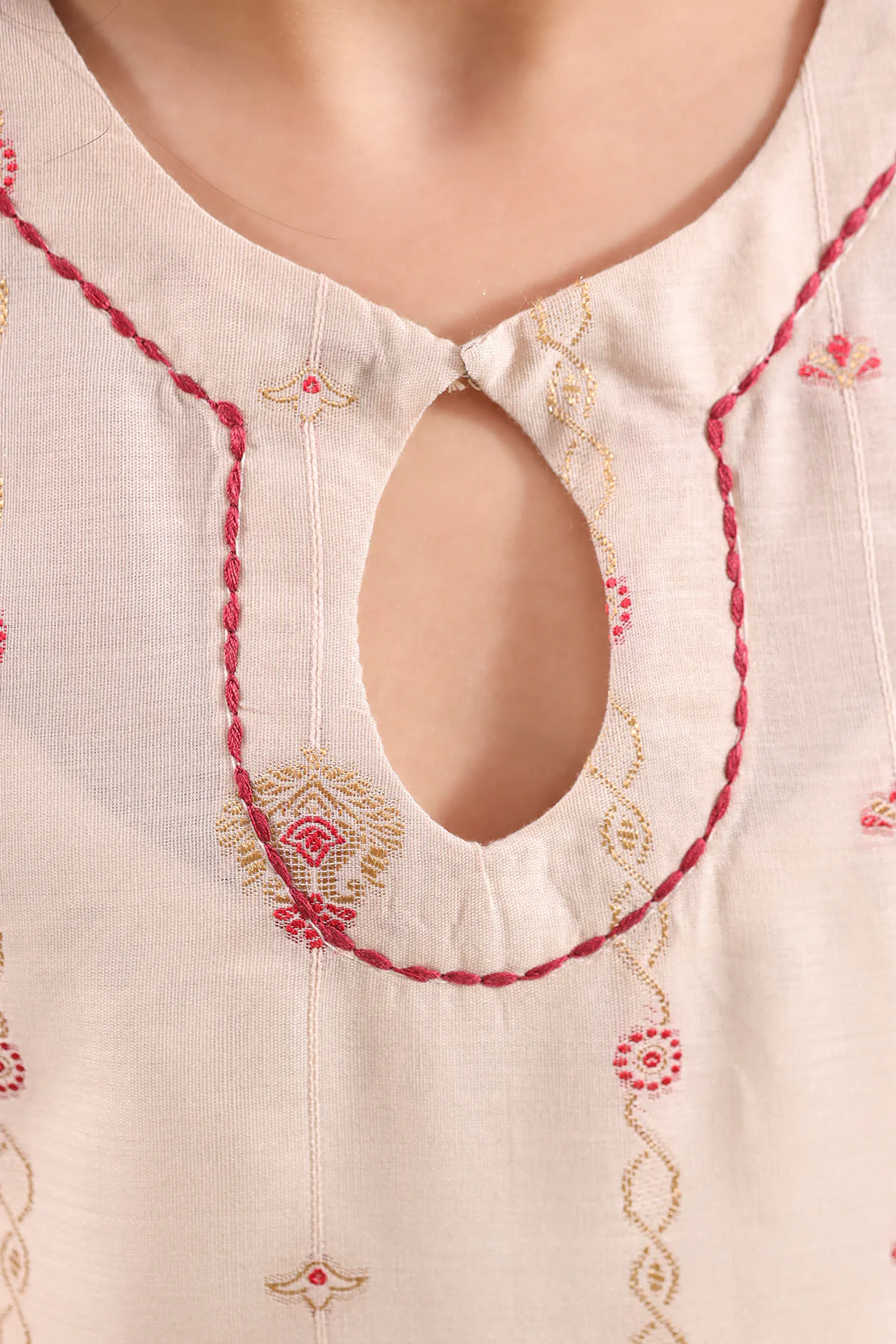 Stitched Cotton Jacquard Shirt/trouser For Kids - Image 4