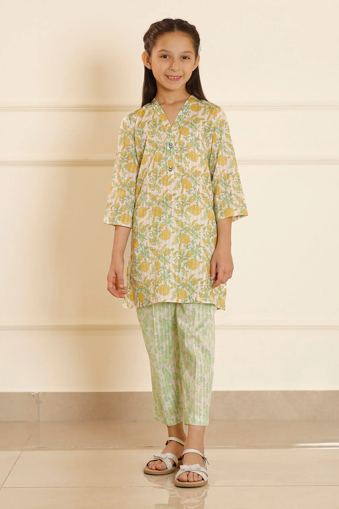 Stitched Cotton Viscose Shirt/Trouser For Kids - Image 3