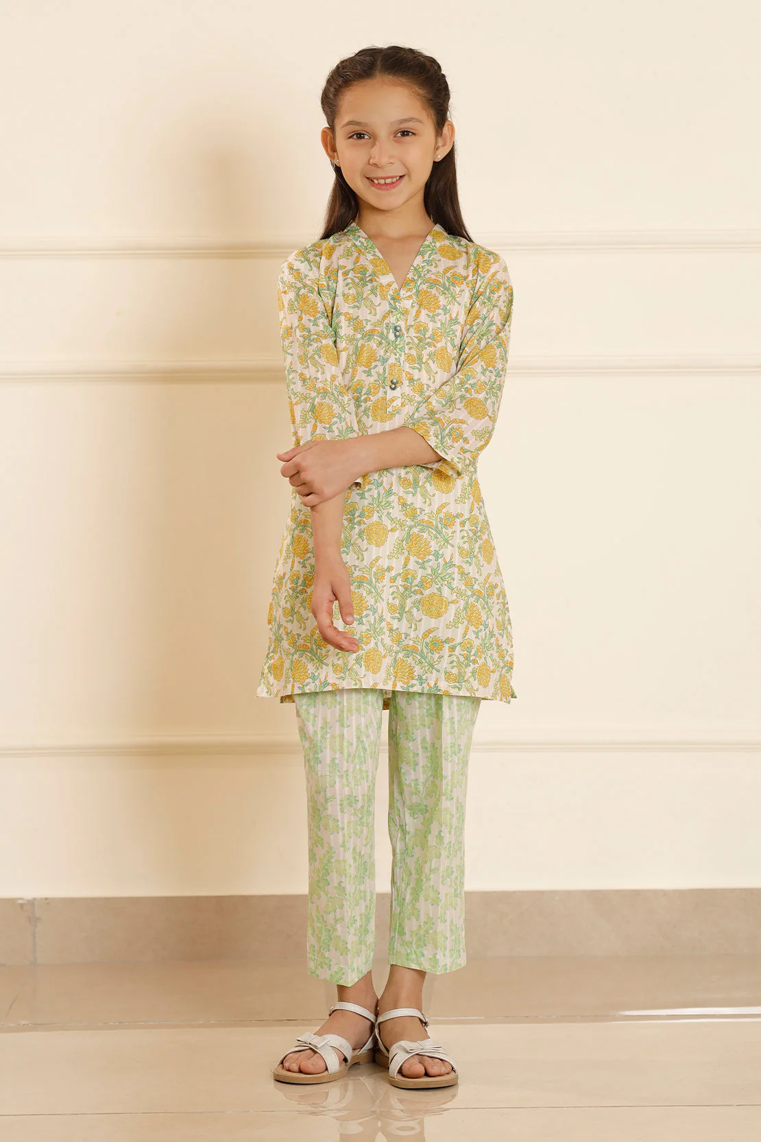 Stitched Cotton Viscose Shirt/Trouser For Kids - Image 4