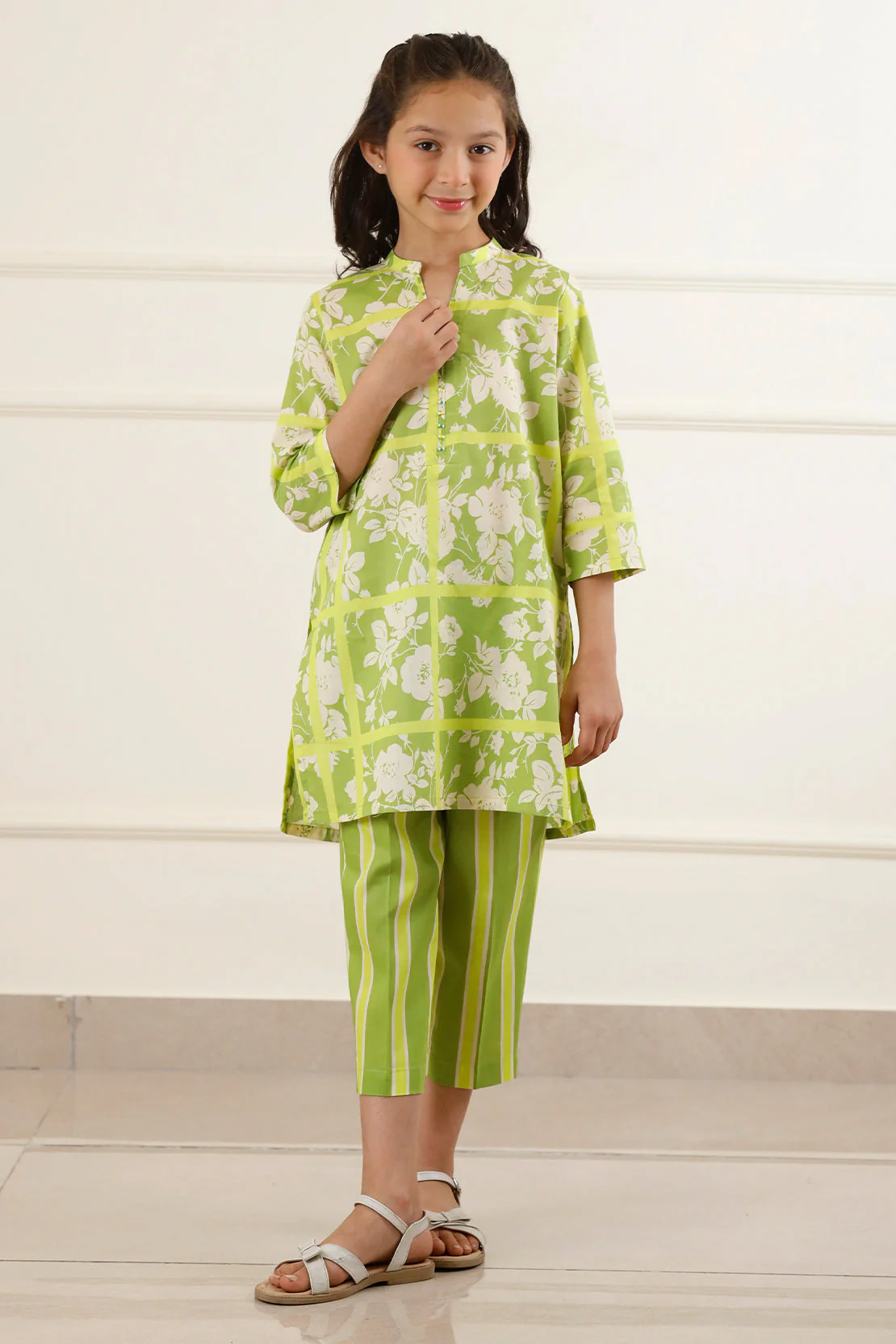 Stitched Cotton Viscose Shirt/Trouser For Kids - Image 2