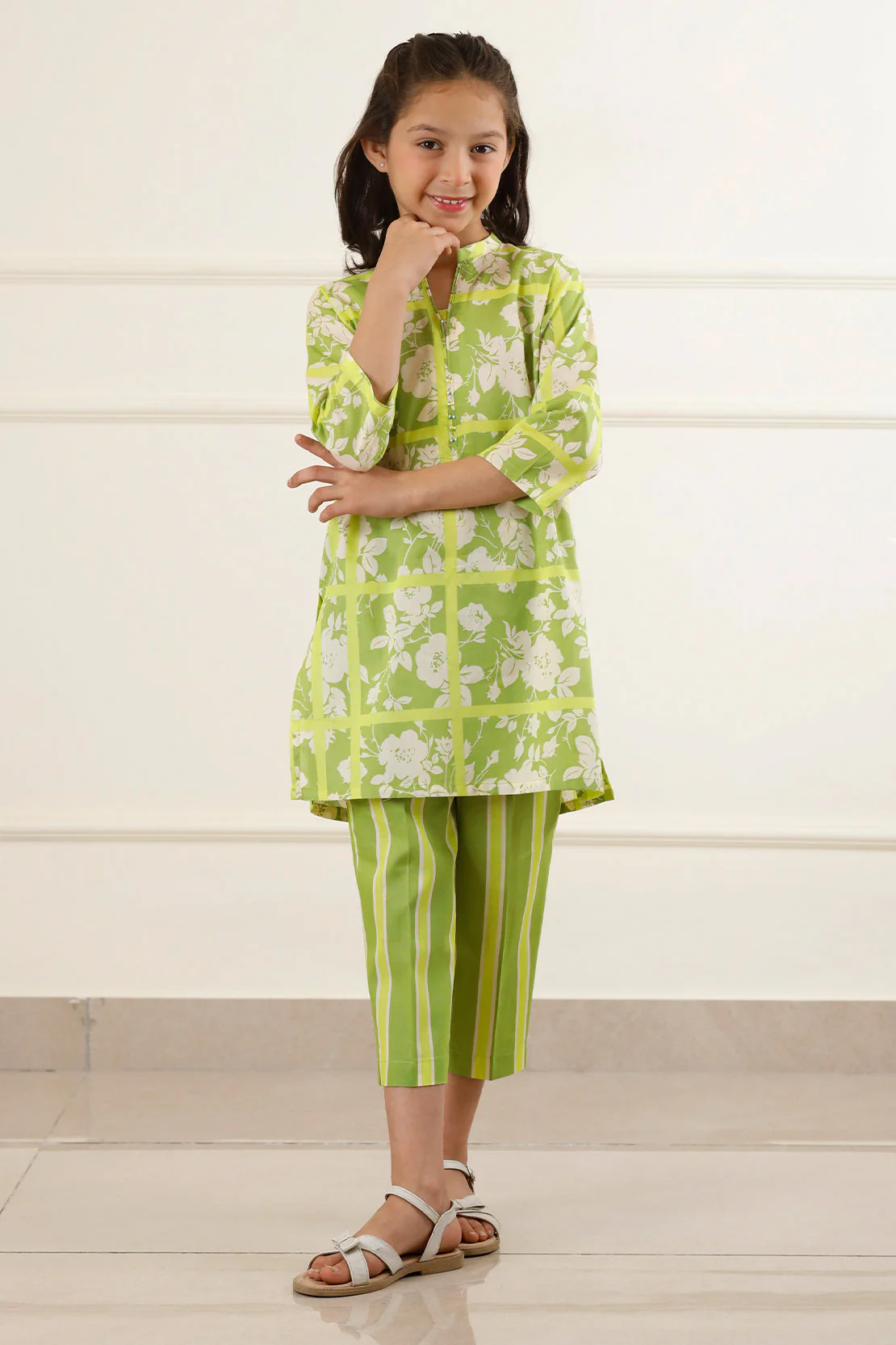 Stitched Cotton Viscose Shirt/Trouser For Kids - Image 3