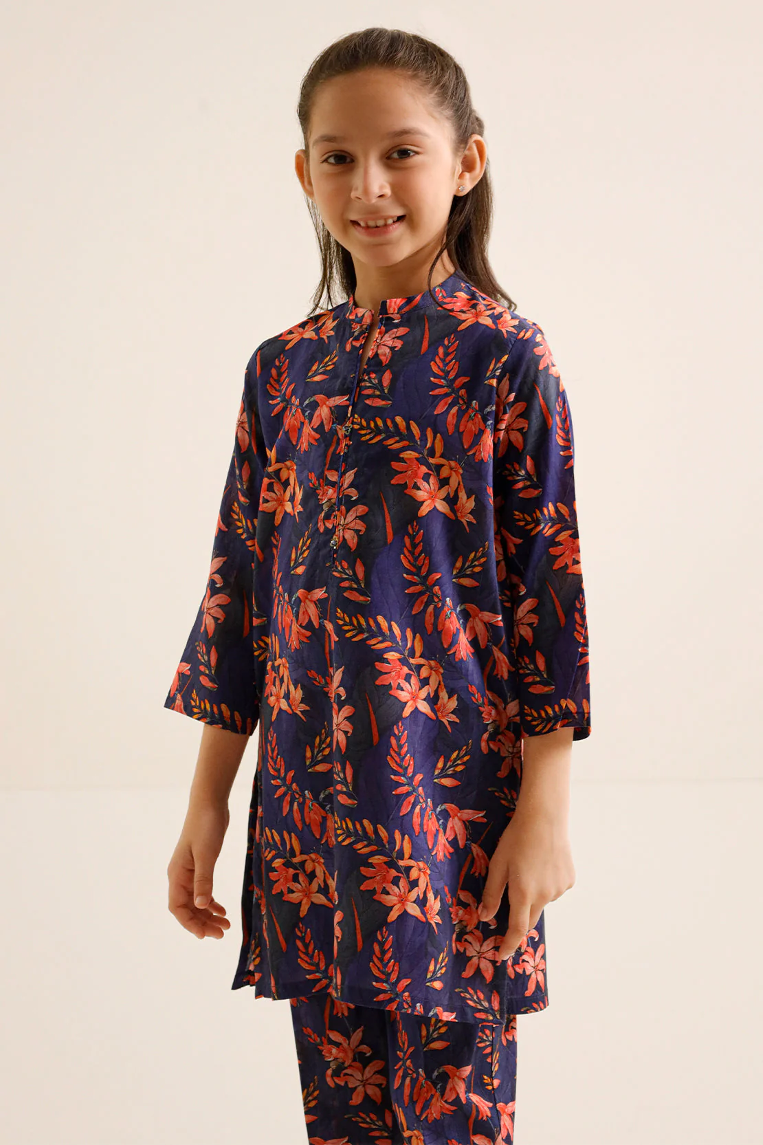 Stitched Dobby Self Shirt For Kids - Image 2
