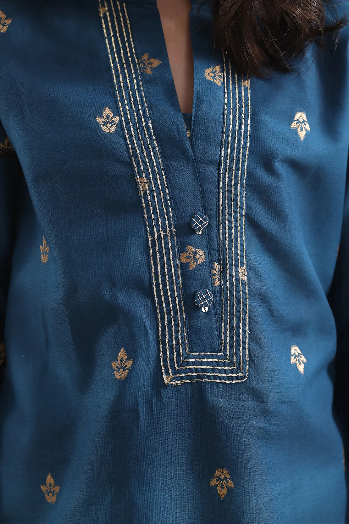 Stitched Embroidered Cotton Jacquard Shirt/Trouser For Kids - Image 4