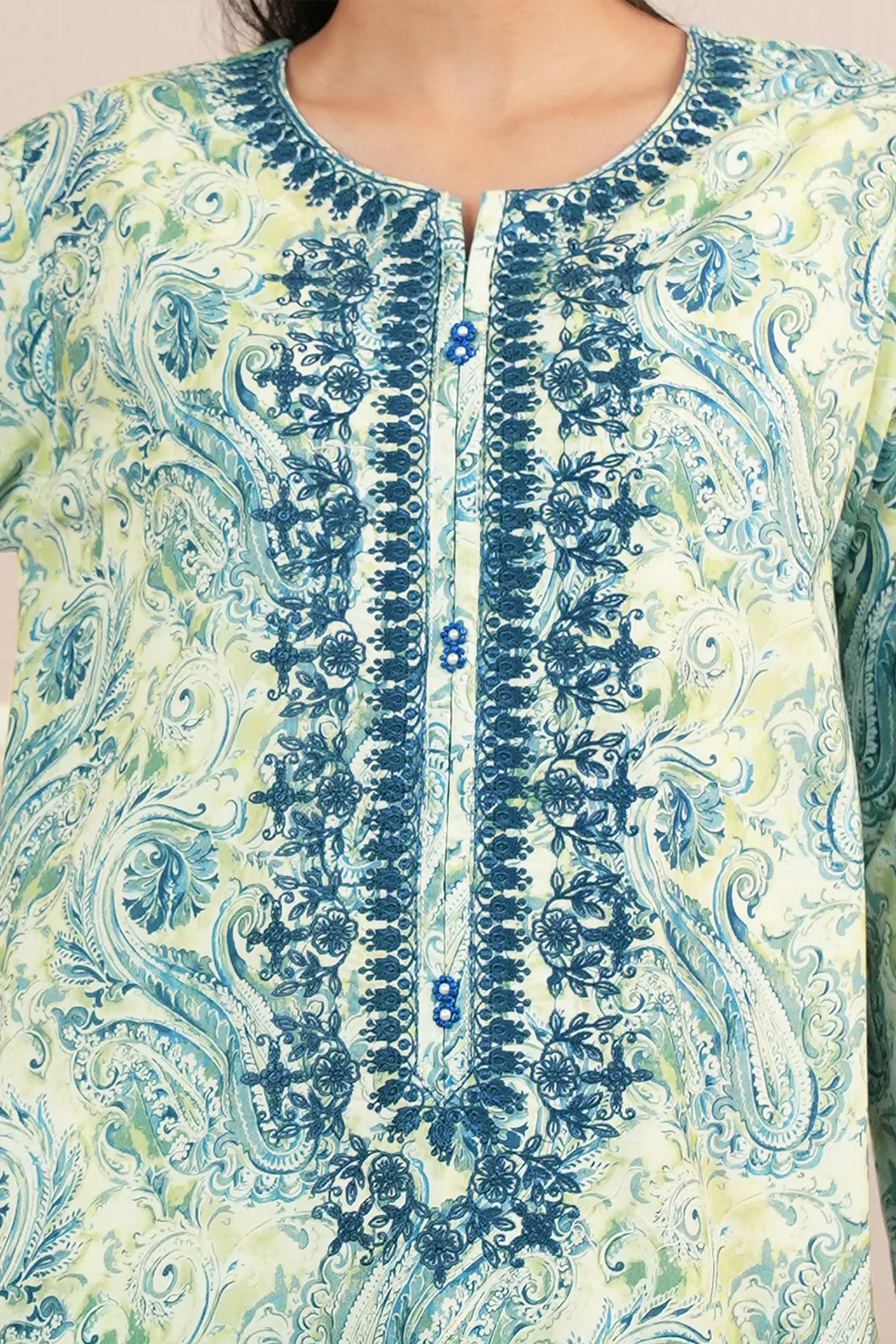 Stitched Embroidered Lawn Shirt - Image 6