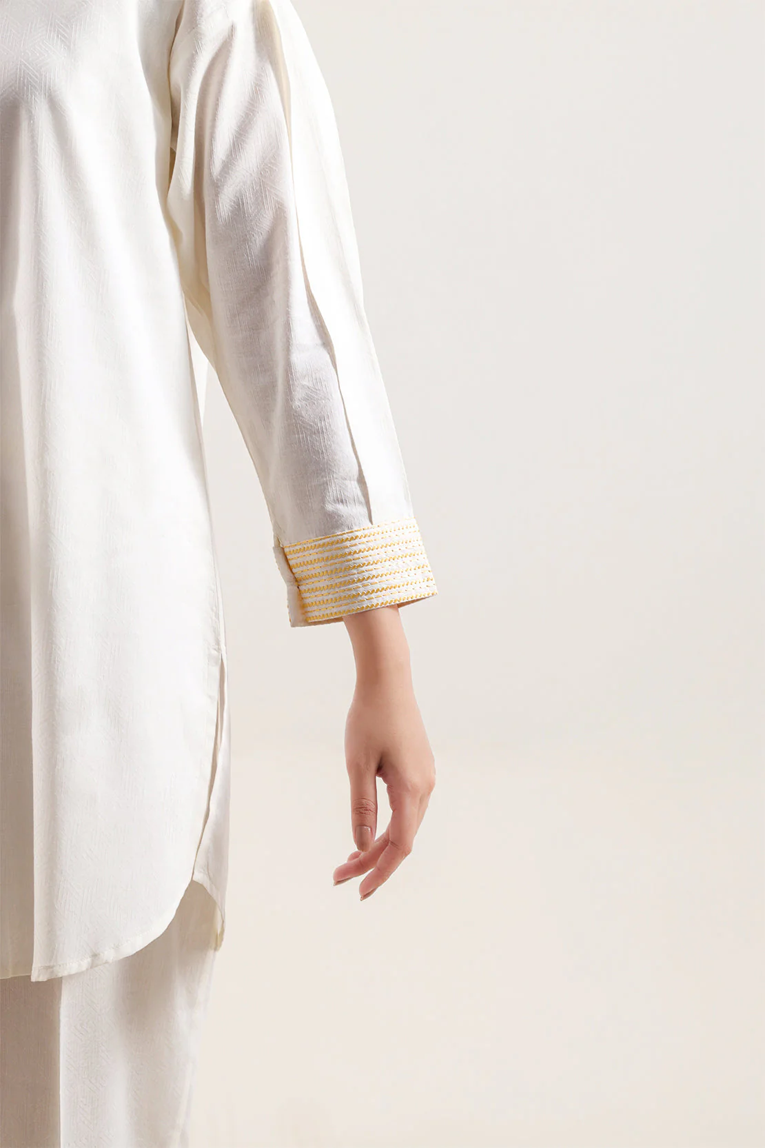 Stitched Embroidered Self Jacquard 2 Piece (Shirt/Trouser) - Image 4