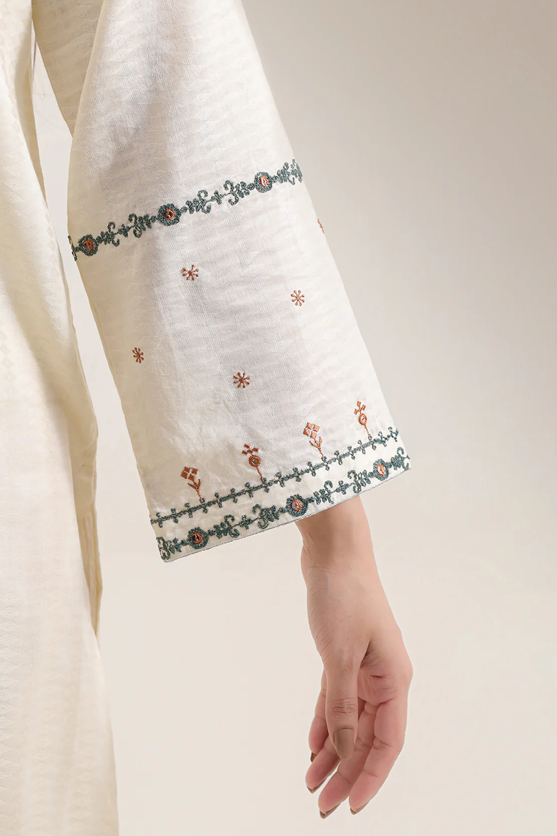 Stitched Embroidered Self Jacquard 2 Piece (Shirt/Trouser) - Image 6