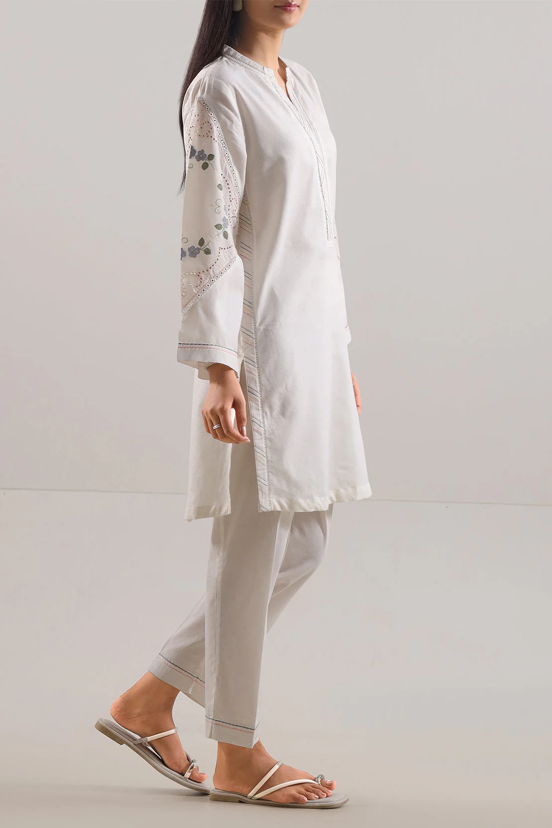 Stitched Embroidered Self Jacquard 2 Piece (Shirt/Trouser) - Image 3