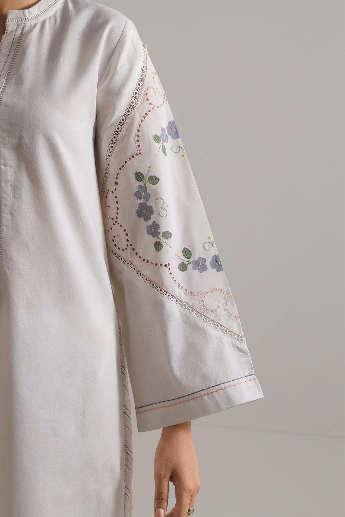 Stitched Embroidered Self Jacquard 2 Piece (Shirt/Trouser) - Image 5