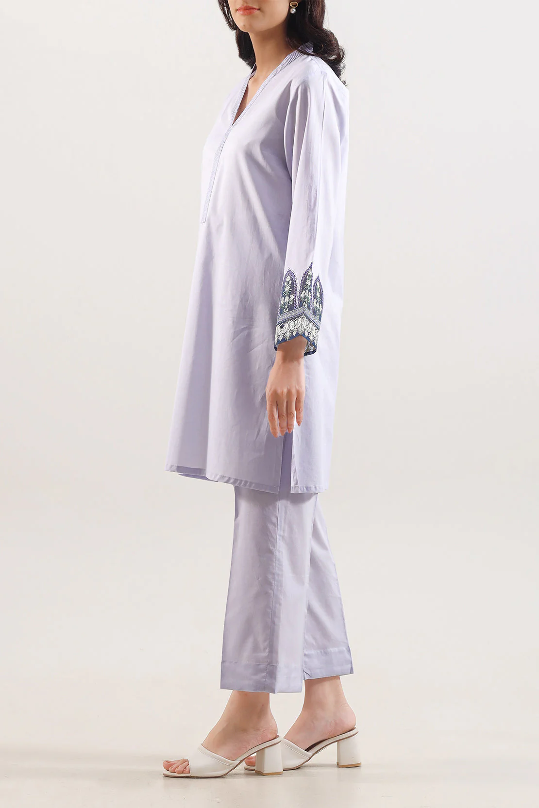 Stitched Embroidered Self Jacquard 2 Piece (Shirt/Trouser) - Image 3