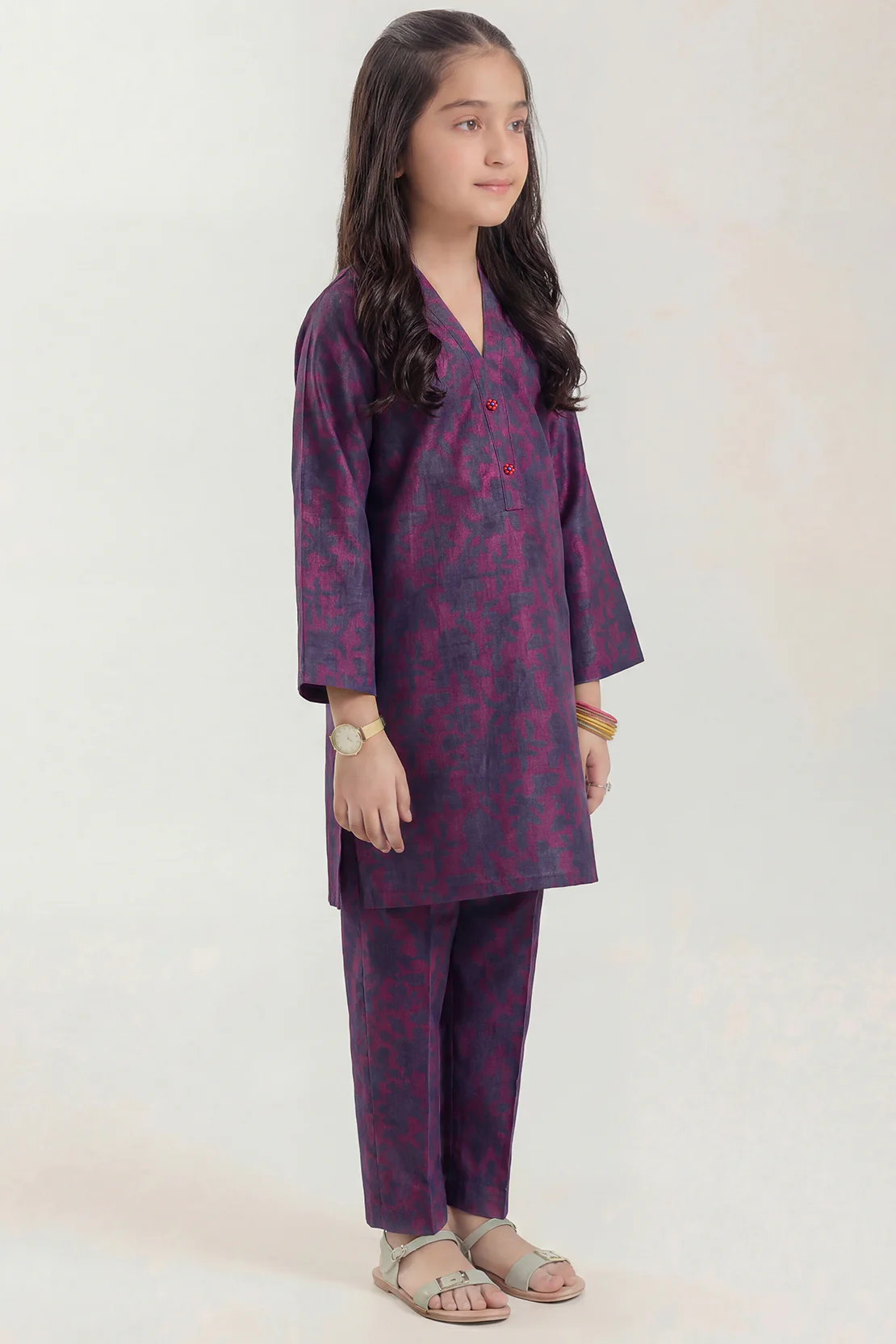 Stitched Jacquard Viscose 2 Piece (Shirt/trouser) For Kids