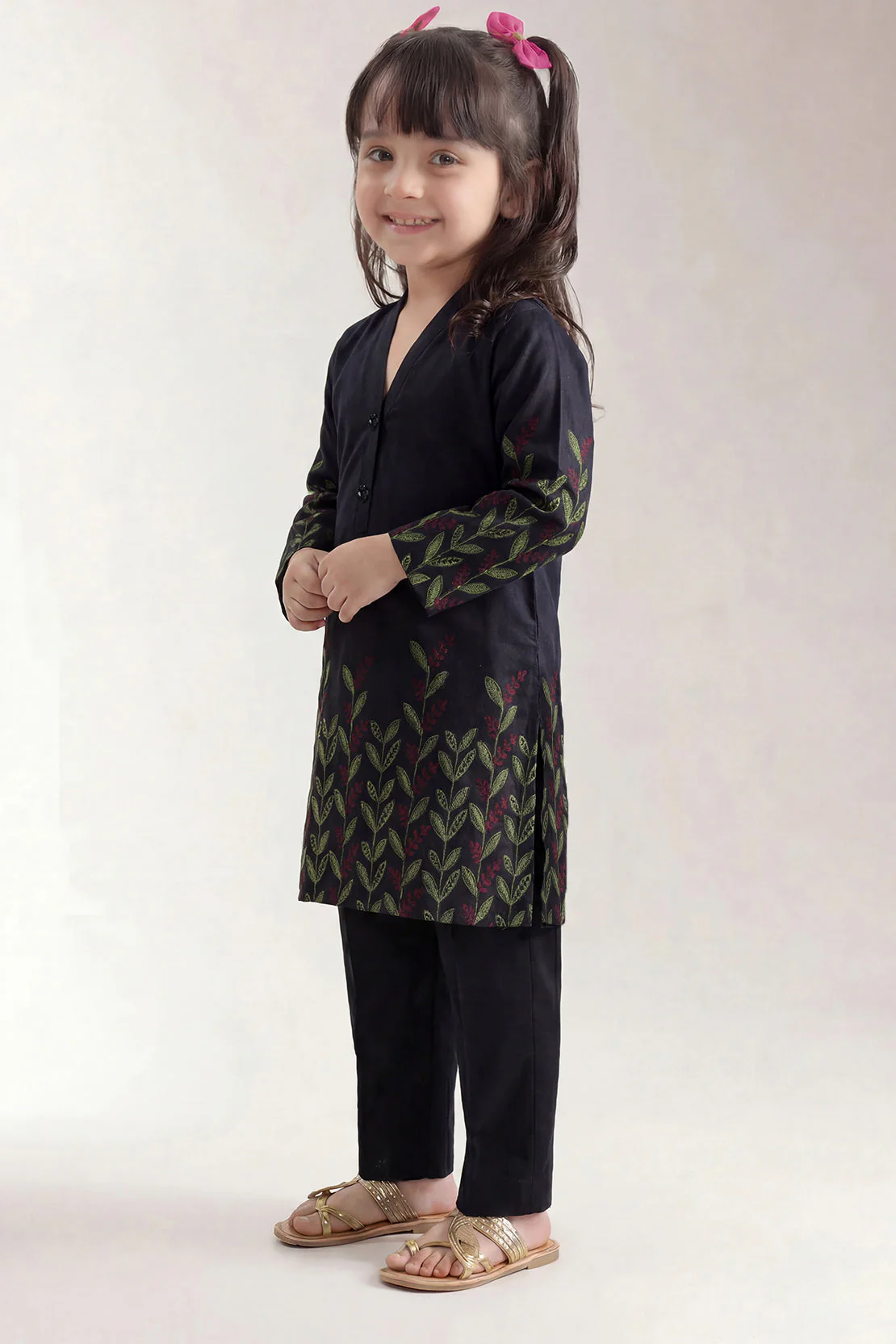 Stitched Jacquard Viscose 2 Piece (Shirt/trouser) For Kids - Image 3