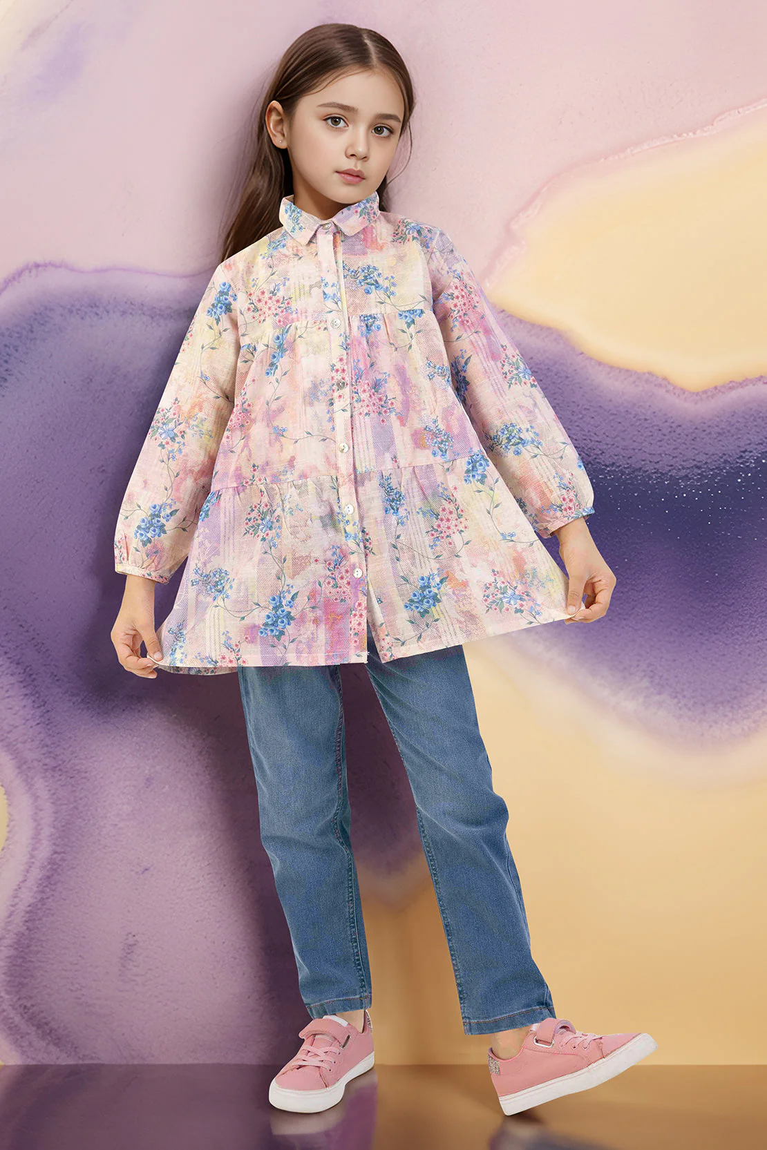 Stitched Khaddar Shirt For Kids - Image 2