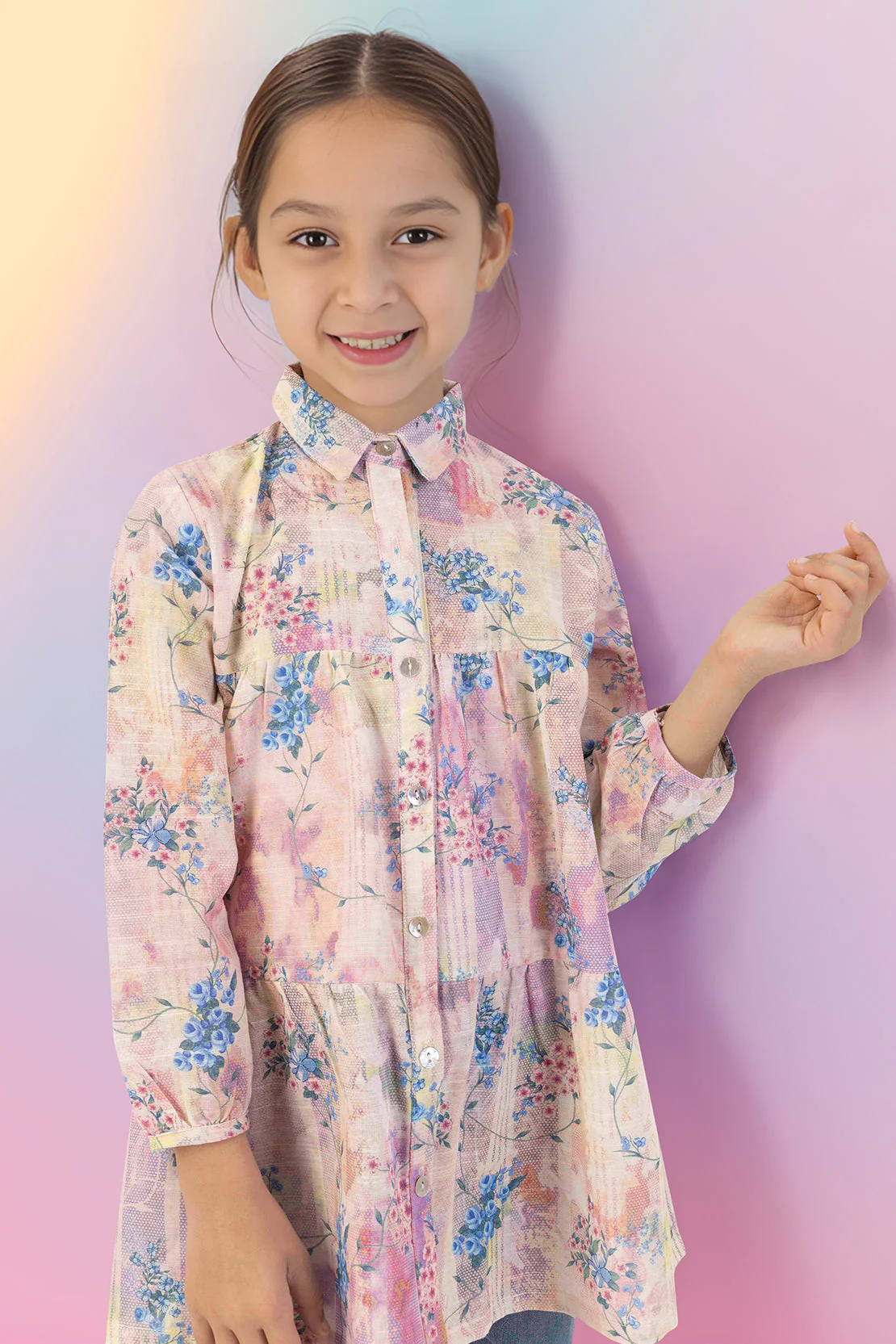 Stitched Khaddar Shirt For Kids - Image 3
