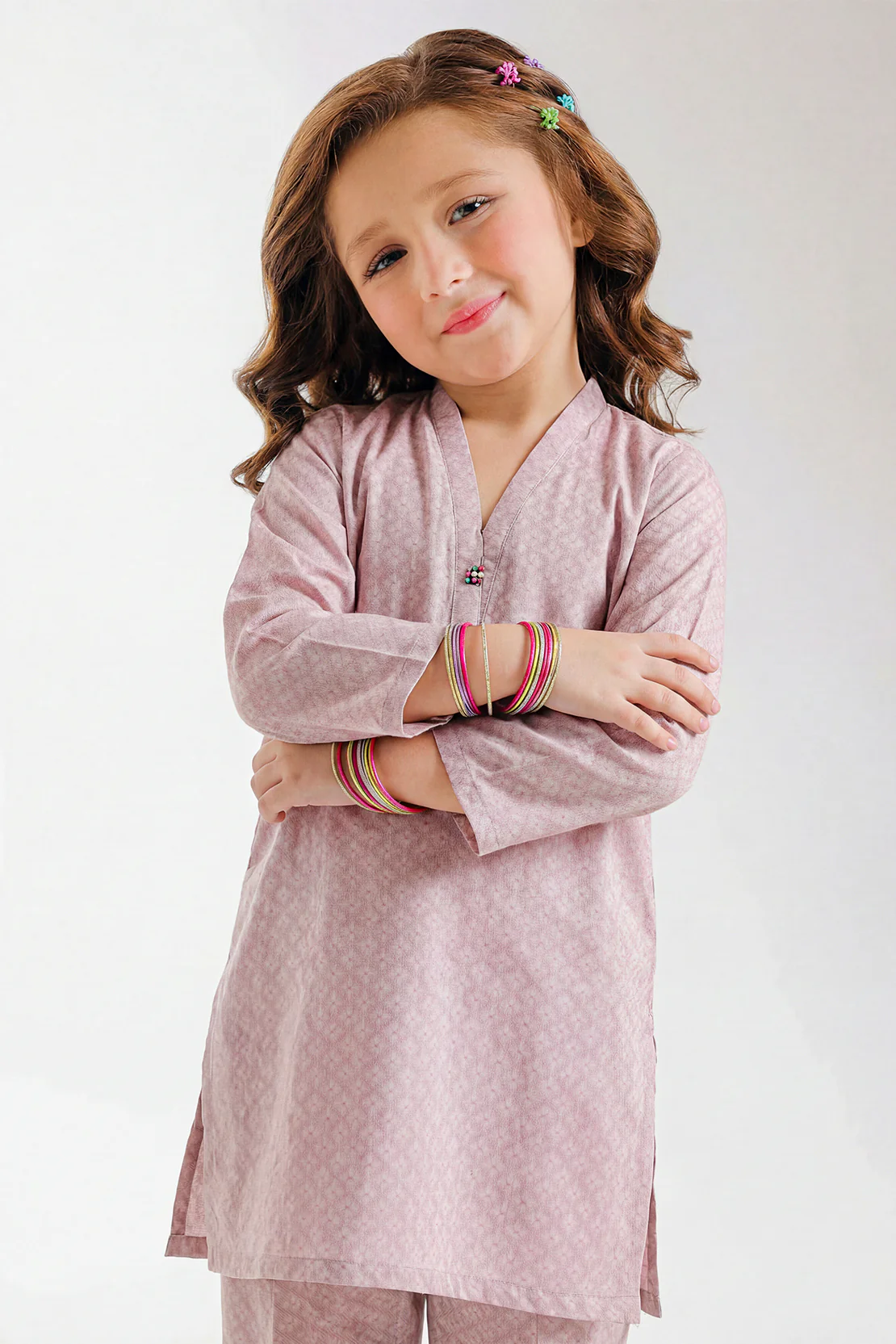 Stitched Lawn Jacquard Shirt/Trouser For Kids