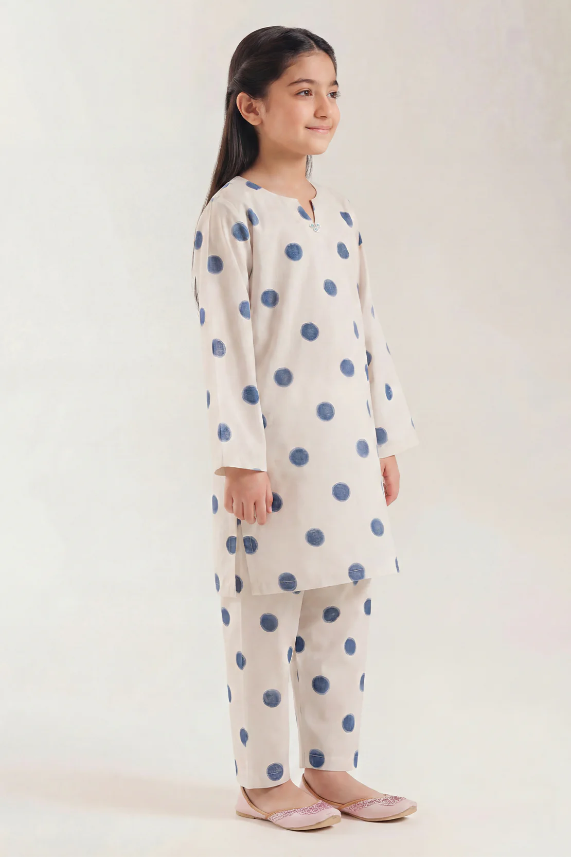 Stitched Lawn Jacquard Shirt/Trouser For Kids - Image 2