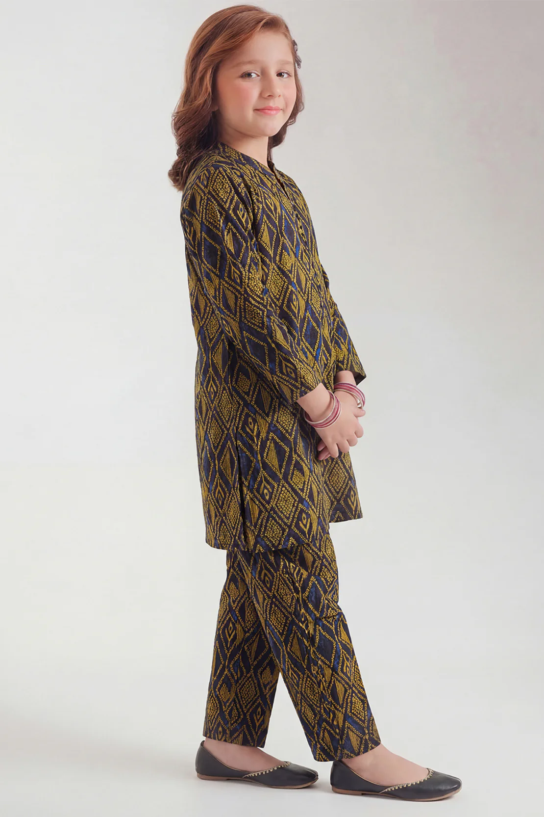 Stitched Printed Lawn Shirt For Kids - Image 2