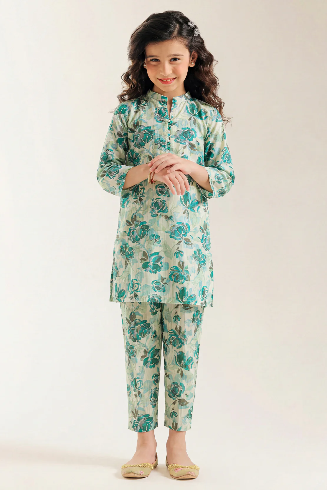 Stitched Printed Lawn Shirt For Kids - Image 2