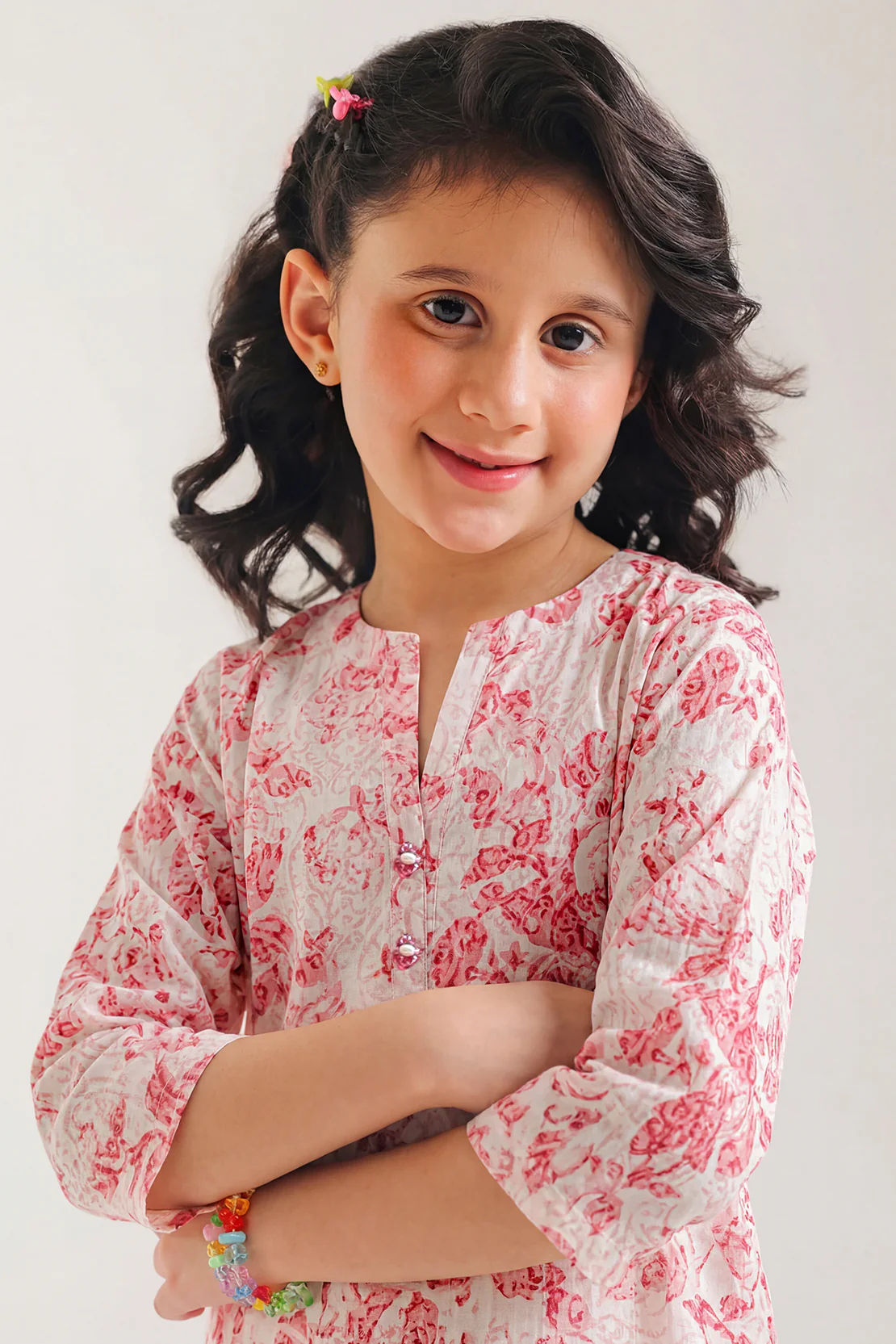 Stitched Printed Lawn Shirt For Kids - Image 2