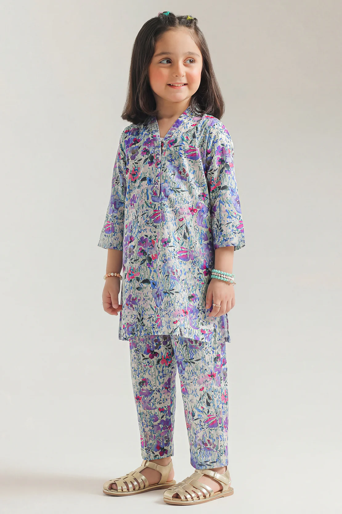 Stitched Printed Lawn Shirt For Kids