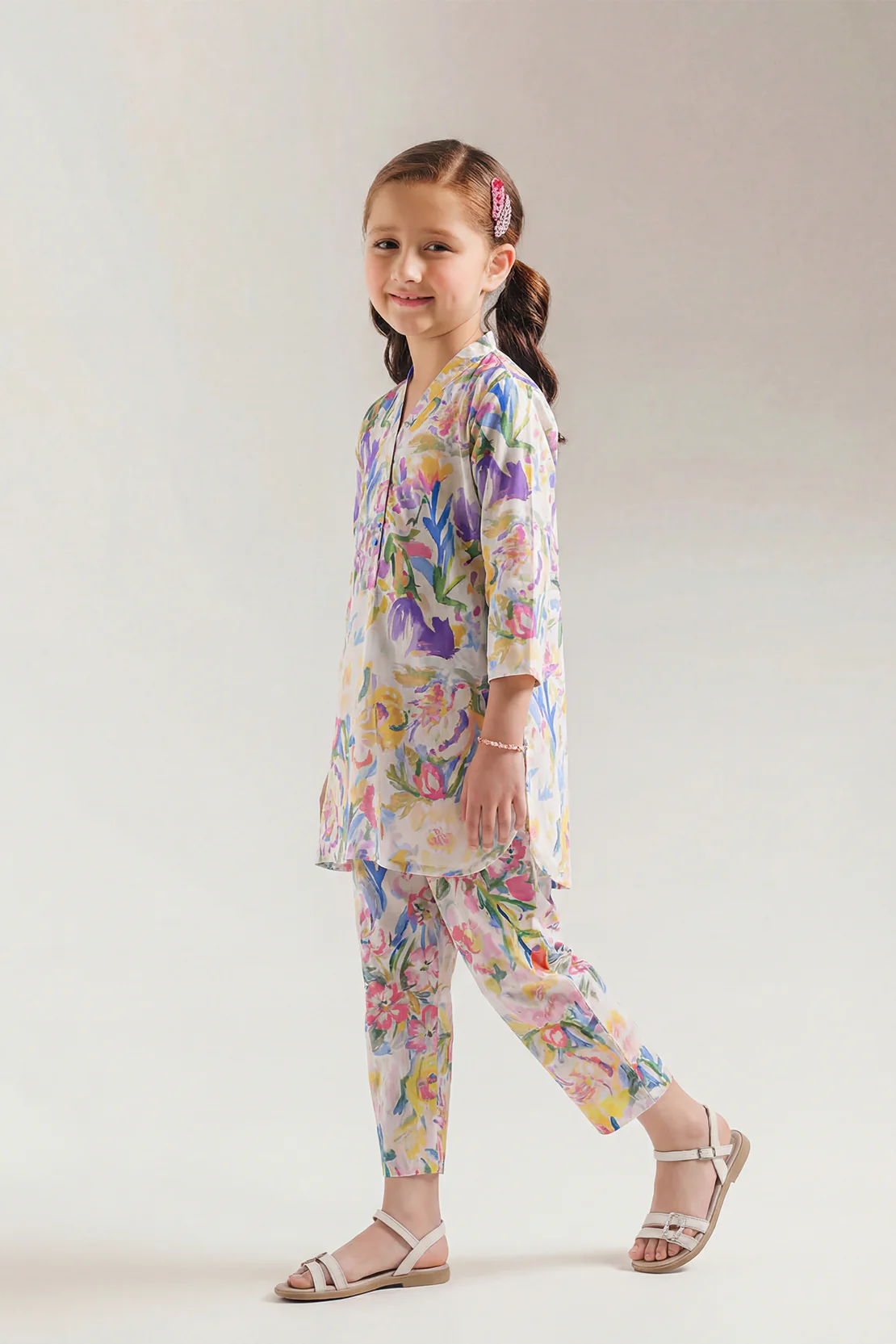Stitched Printed Lawn Shirt For Kids - Image 2