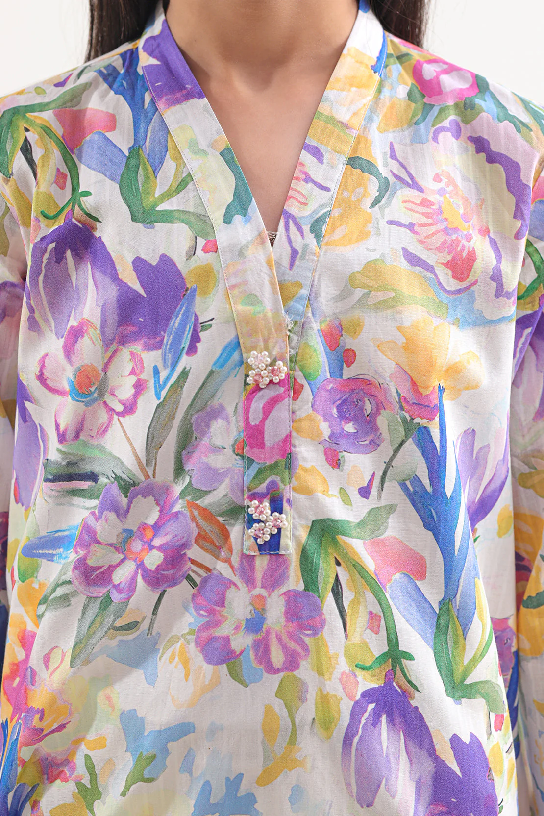 Stitched Printed Lawn Shirt For Kids - Image 4