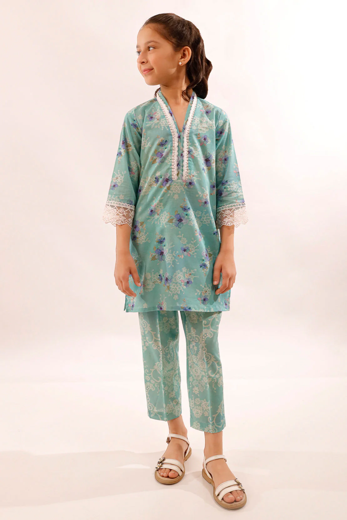 Stitched Lawn Stitched 2 Piece (Shirt/Trouser) For Kids